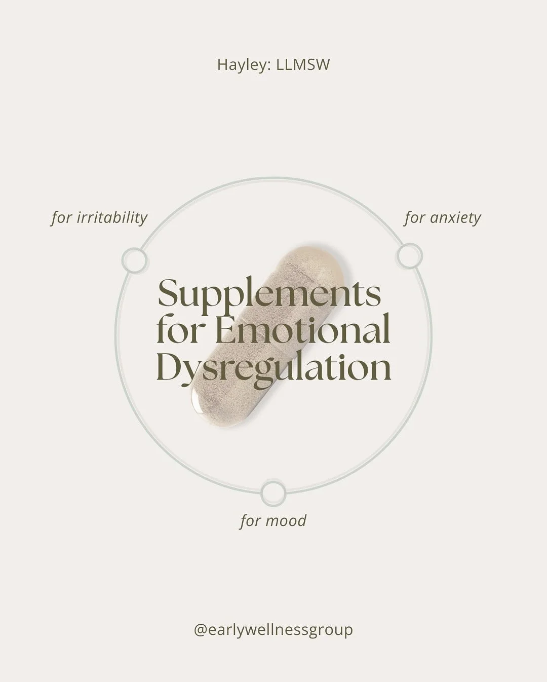 Not a fix-all, but a gentle boost. Hayley has provided some supplement suggestions that can help your nervous system regulate + restore balance.

✨Are there any supplements that have helped you? Share in the comments!

#EmotionalWellness #HolisticHea