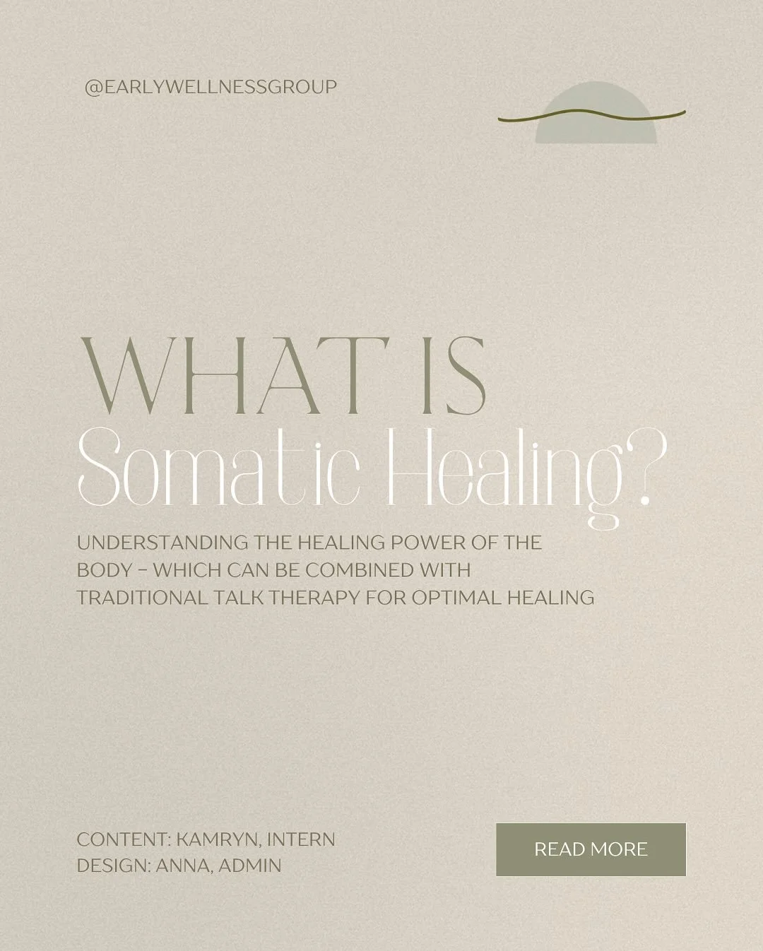 Our body often communicates with us, we just need to learn how to listen. 
Somatic therapy is a therapeutic approach that differs then traditional talk therapy. Whether it’s used separately or paired with talk therapy, it can be very influenti
