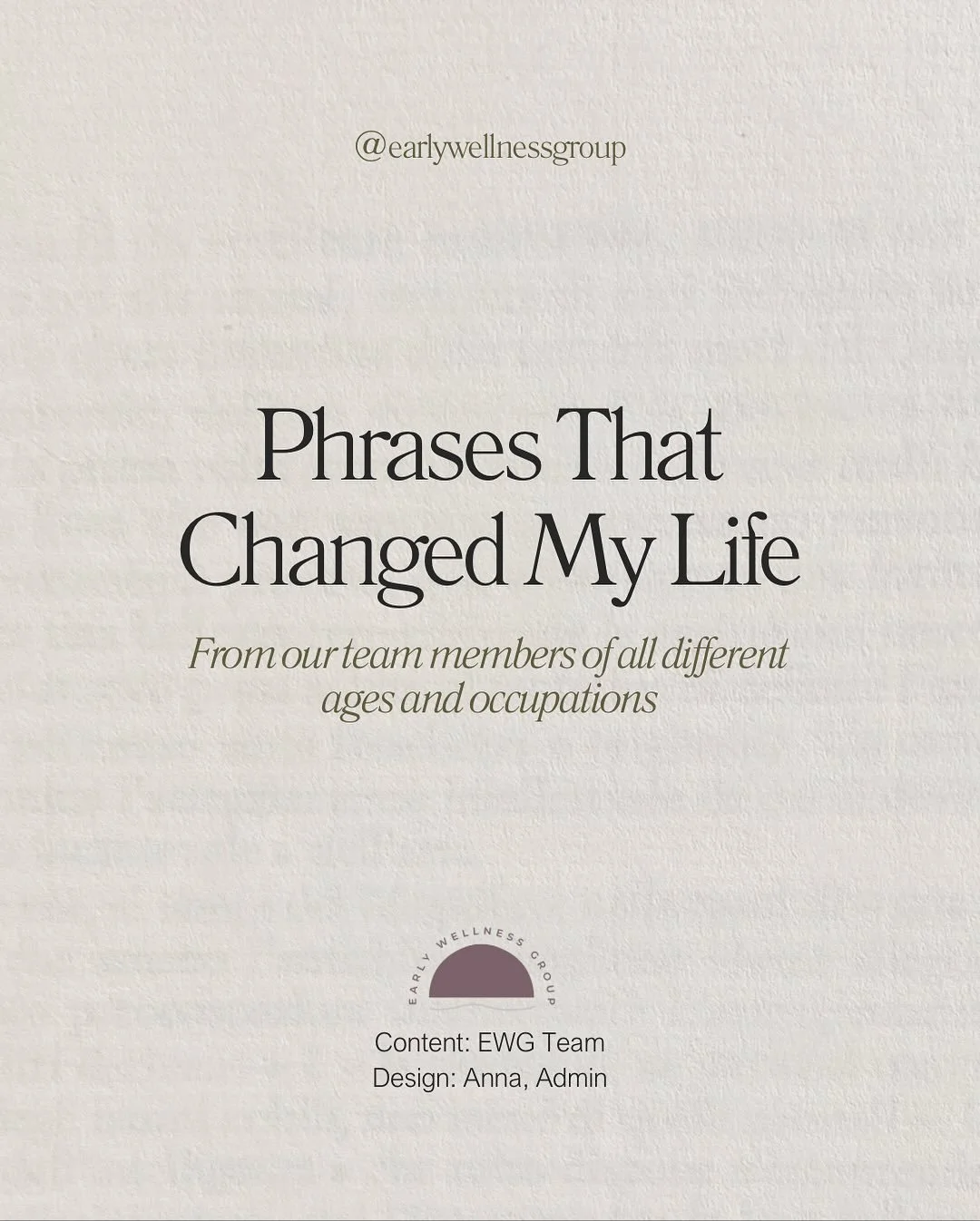 Have you ever heard something, and it’s stuck with you forever? Well, we have! Swipe to hear from different members of our team, from all different points in their lives and careers. 
✨Which phrase sticks out to you the most? 
#lifemottos #me