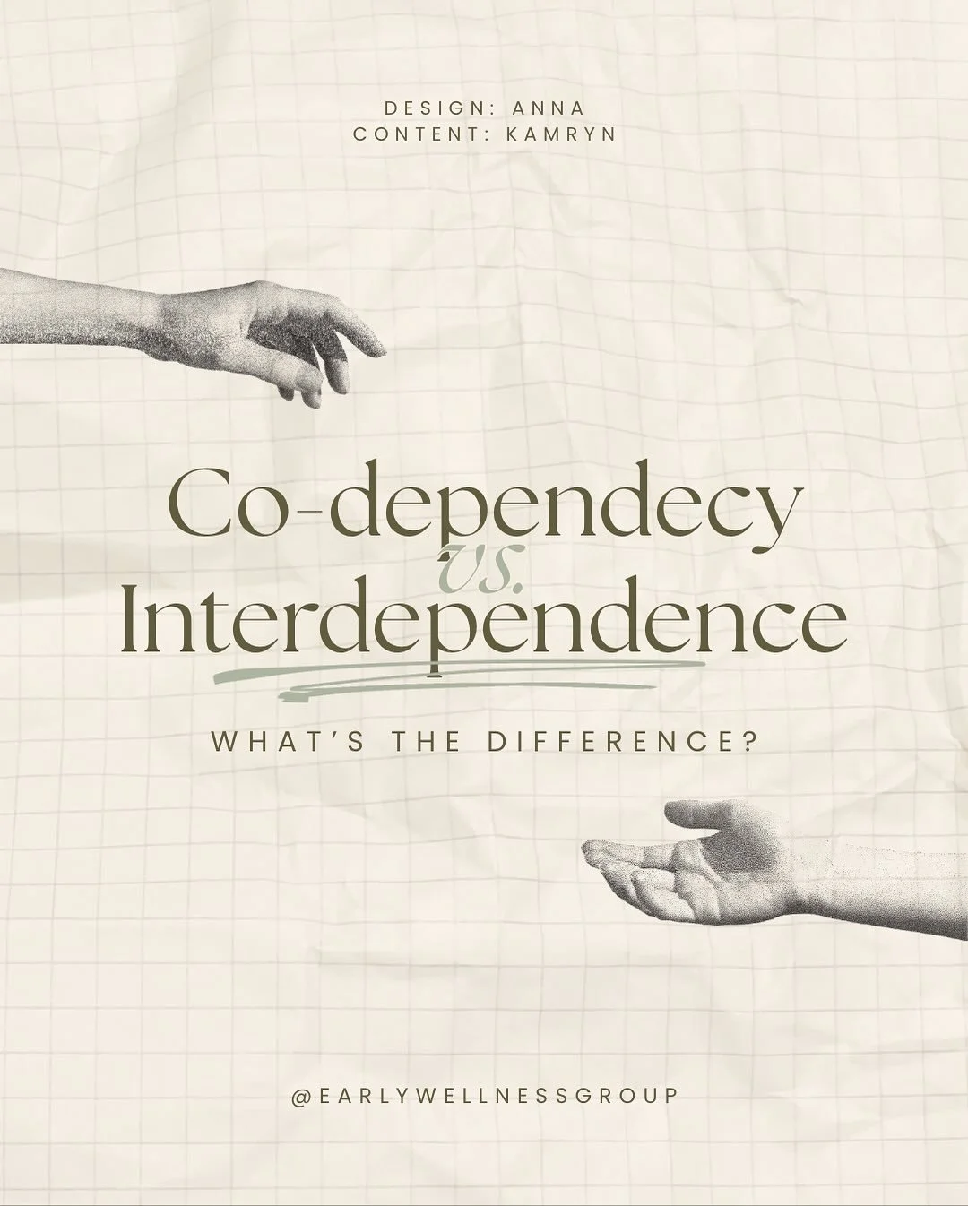 Codependency often gets mistaken for love, but it&rsquo;s usually about fear, control, or survival.

Remember:
Interdependence is love with freedom, a connection that makes space for both people to be whole.

Ready to unlearn codependency? Start with