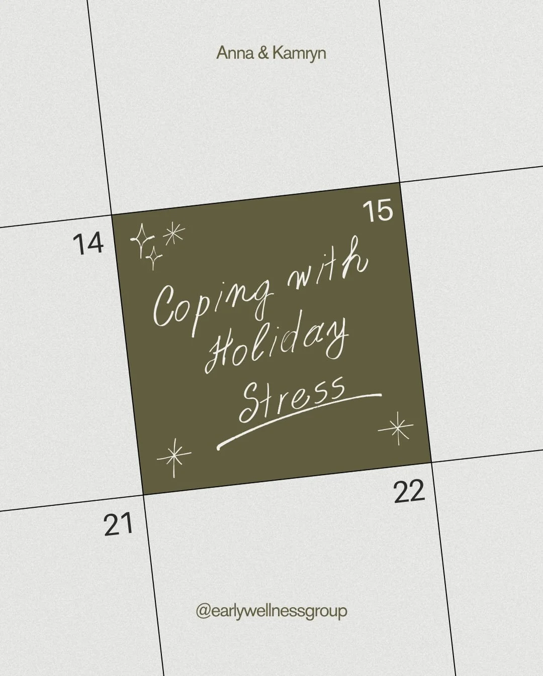 The holidays can bring joy and overwhelm, often at the same time.
Heightened expectations, packed schedules, family dynamics, financial pressure&hellip; it adds up quickly.

Coping doesn&rsquo;t have to mean doing more.
Sometimes it looks like pausin