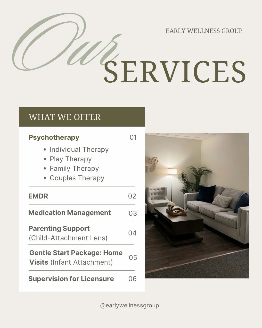 Over the last two years, we have been working to expand the Early Wellness Group practice&hellip; shifting from youth-only services to building a team that offers a comprehensive approach where we can meet the needs of the entire family unit. &ldquo;