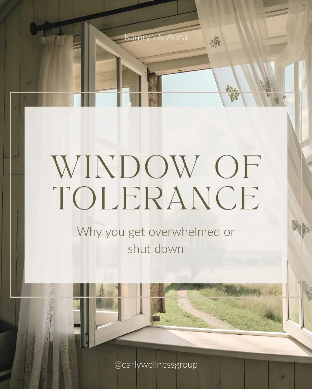 Think of your window of tolerance as the zone where life feels manageable. You can handle stress, feel your feelings, and still function like a human.

When you&rsquo;re outside of it, things can start to go off kilter fast. You might feel super anxi