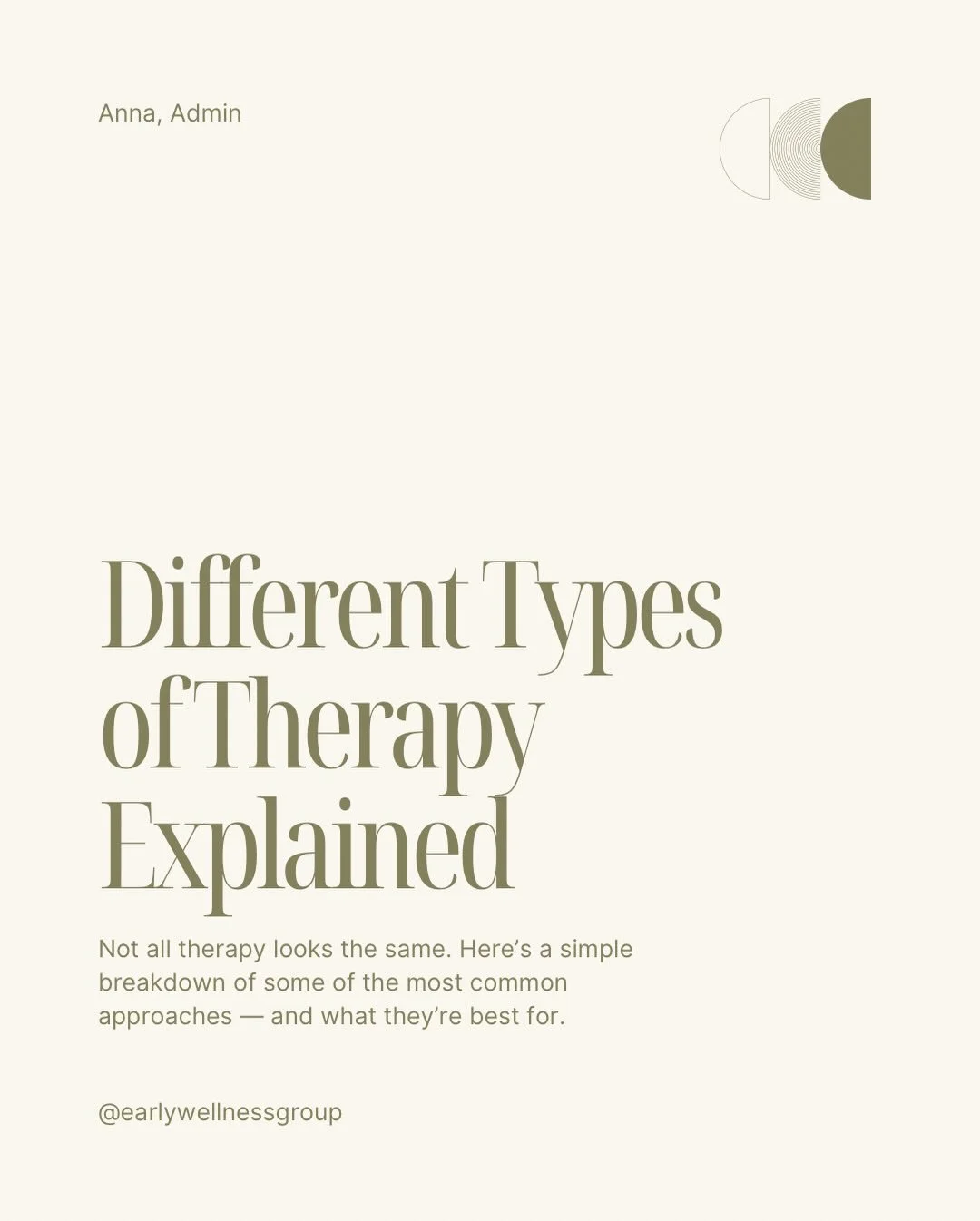 Not all therapy looks the same, and that&rsquo;s a good thing! 

Therapy isn&rsquo;t one-size-fits-all. Some approaches focus on changing thought patterns, others dive into emotions, relationships, or past experiences. Some are structured and goal-or