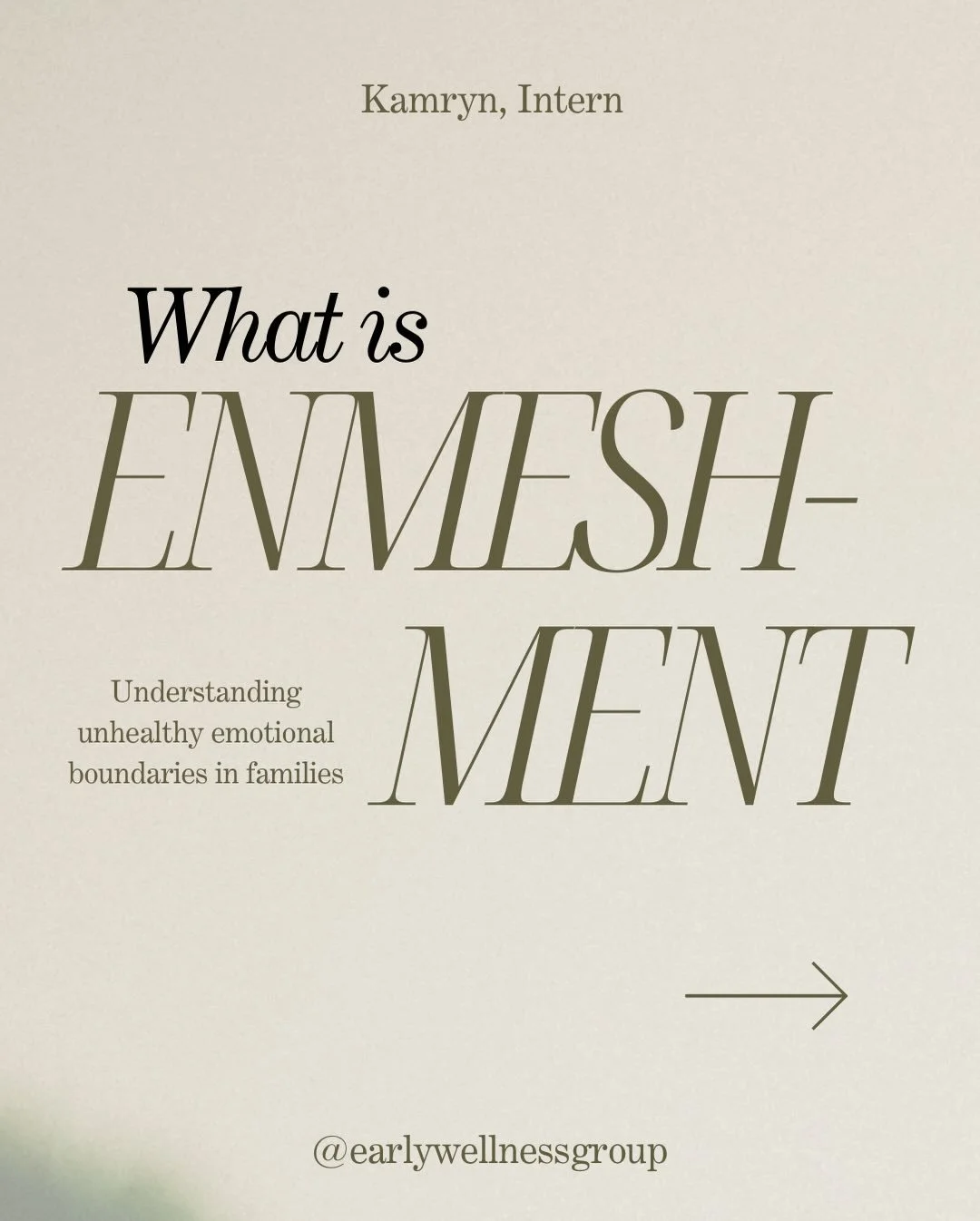 Enmeshment happens when personal boundaries are blurred, often in families or close relationships. Emotions, roles, and identities become tangled. It can look like feeling responsible for others&rsquo; feelings, struggling to make decisions without a