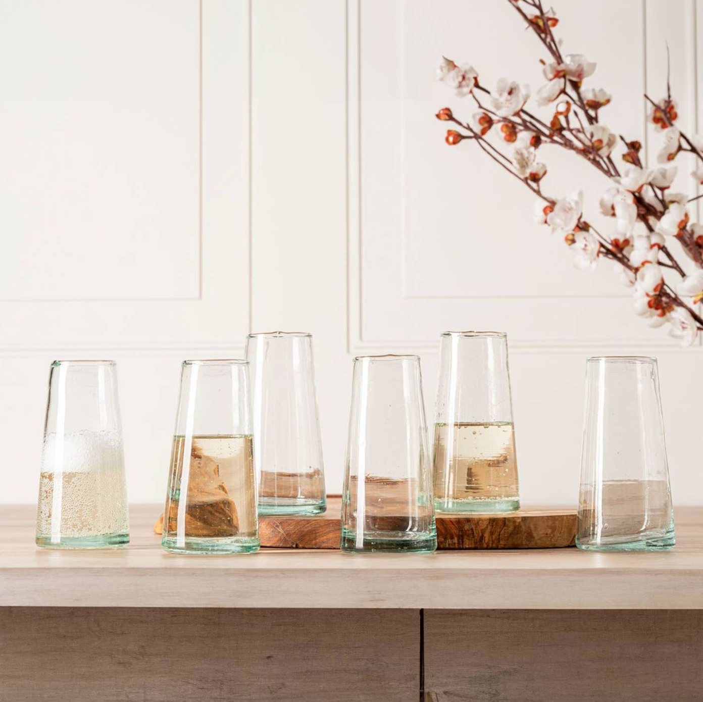 Verve Moroccan Cone Glassware Set of 6 champagne