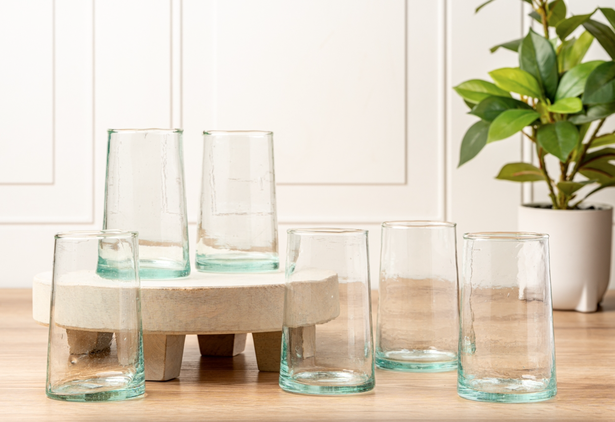 Verve Moroccan Cone Glassware Set of 6 clear