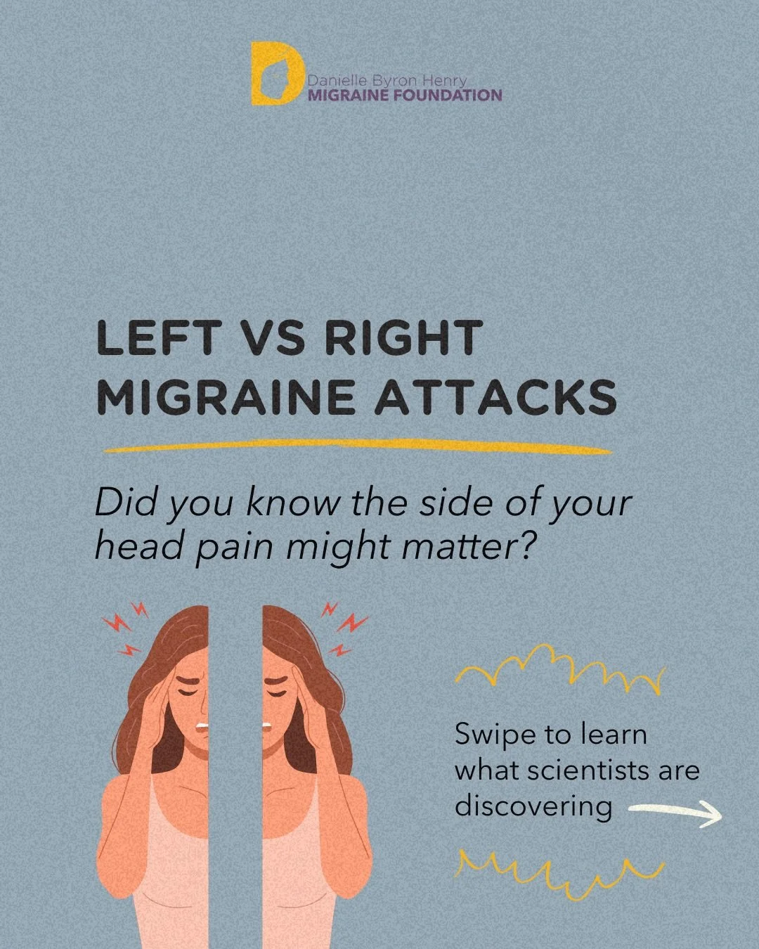 Quick question... When you have a migraine attack, which side of your head usually hurts more? Left or right?

🧠 Some people notice their migraine pain almost always shows up on the same side. Others say it switches sides from attack to attack.

🥼 