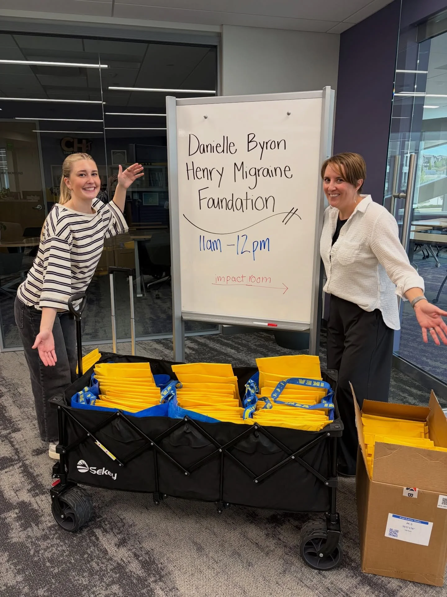 A huge shoutout and thank you to @chghealthcare (CHG) for donating their time to @daniellefoundation and @migraineatschool 💜

Yesterday, Elizabeth and Kate participated in CHG Healthcare&rsquo;s Community Impact Day, where employees donate one hour 