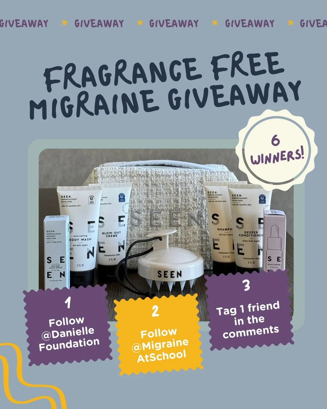 Have you SEEN this GIVEAWAY? 👀

Strong scents are a major migraine trigger for many people living with migraine. Finding good fragrance-free hair and skincare products can be HARD.

In celebration of Migraine Awareness Month, we wanted to highlight 