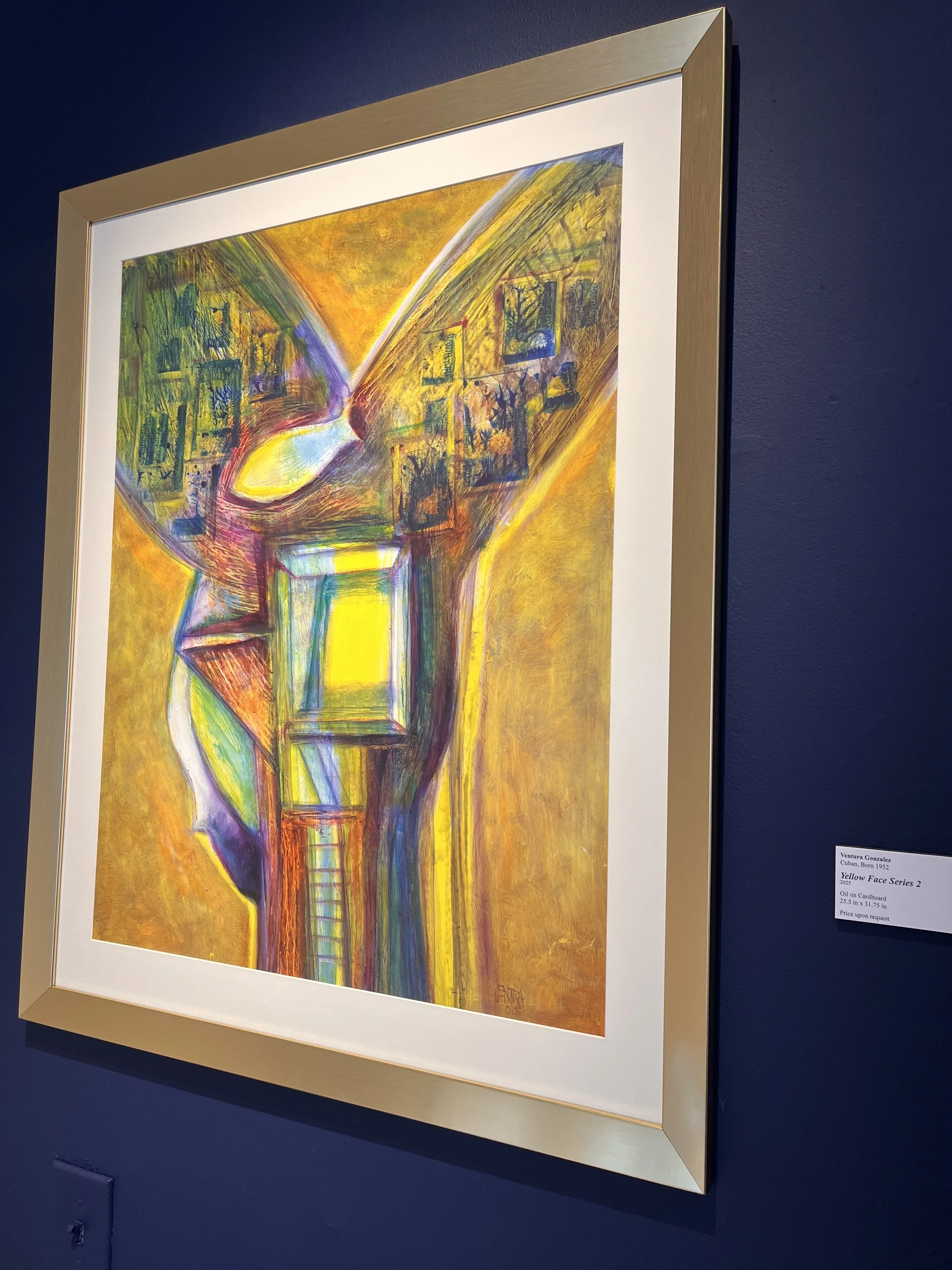 Yellow Face Series 1, Oil on cardboard, 25.5 in x 31.75 in 