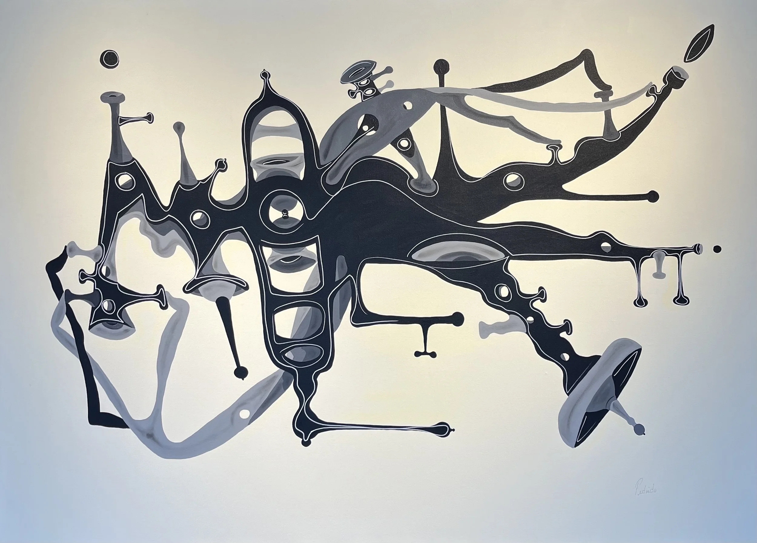 Serie Cuerpos Musicales by Alejandro Pedrido, Acrylic on canvas, 52 in x 72 in 