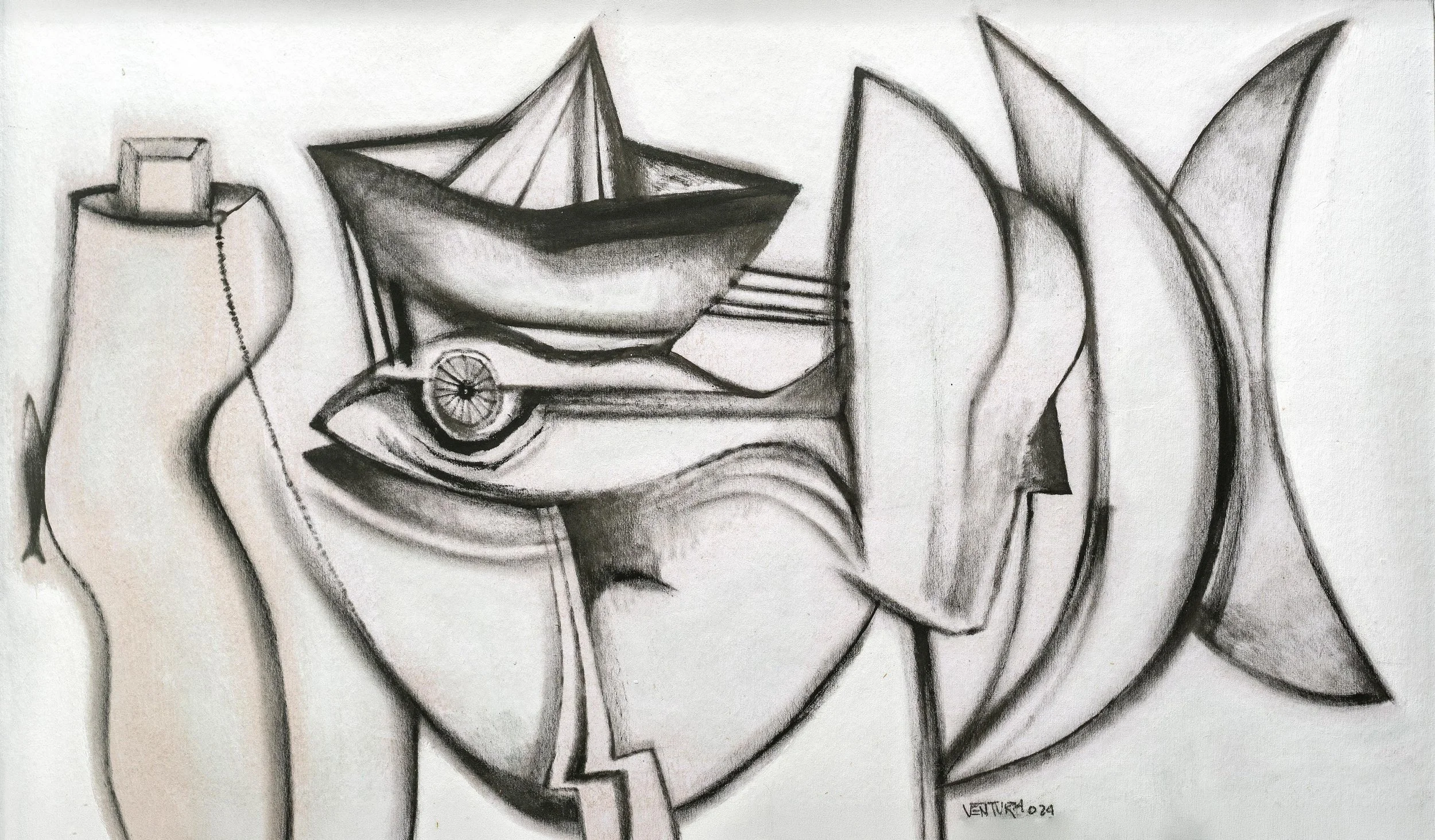 Endless Wait 2024, Oil on cardboard, 25.5 in x 41.5 in 