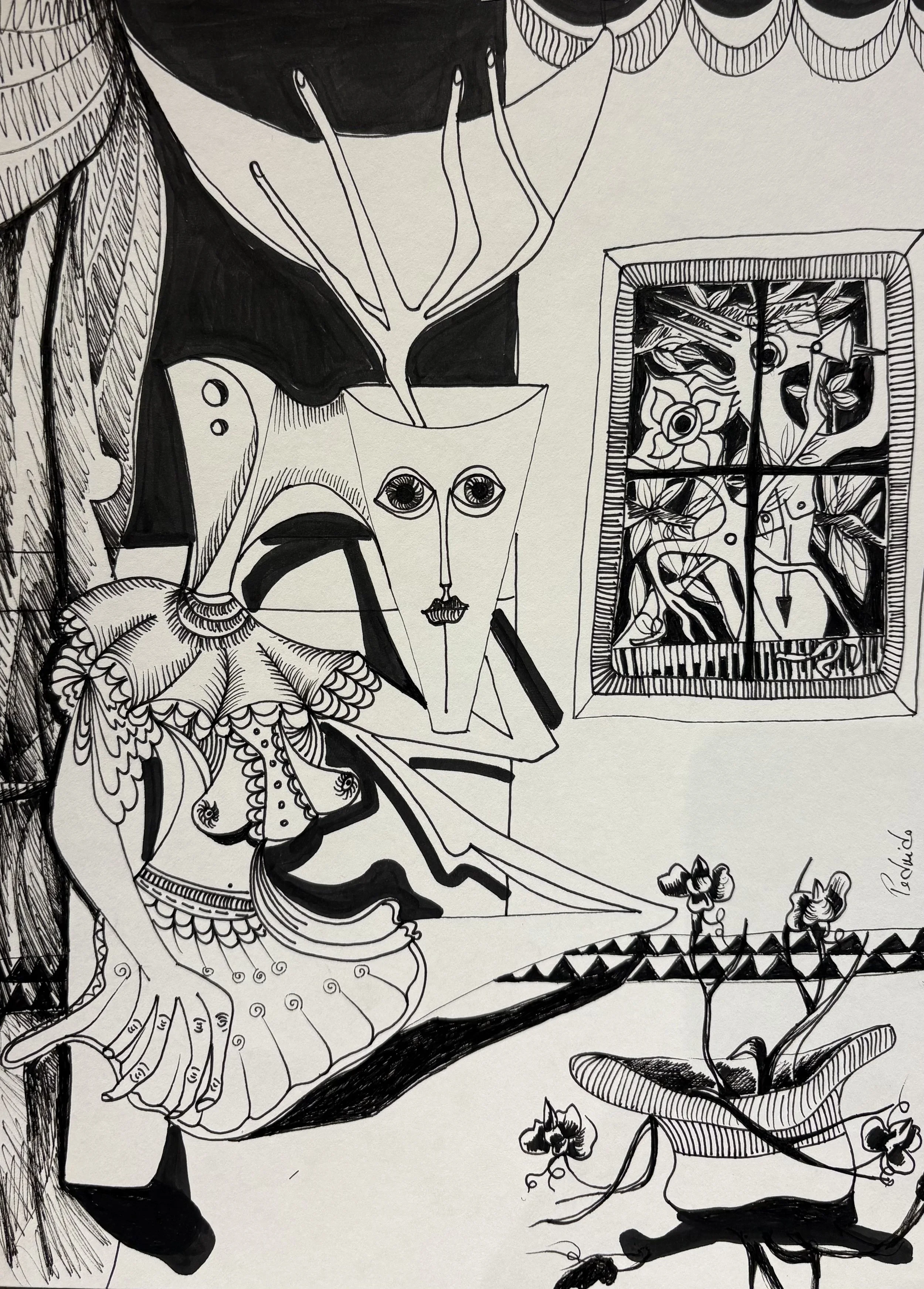 Joven Bailarina y sobrero de flores .jpg