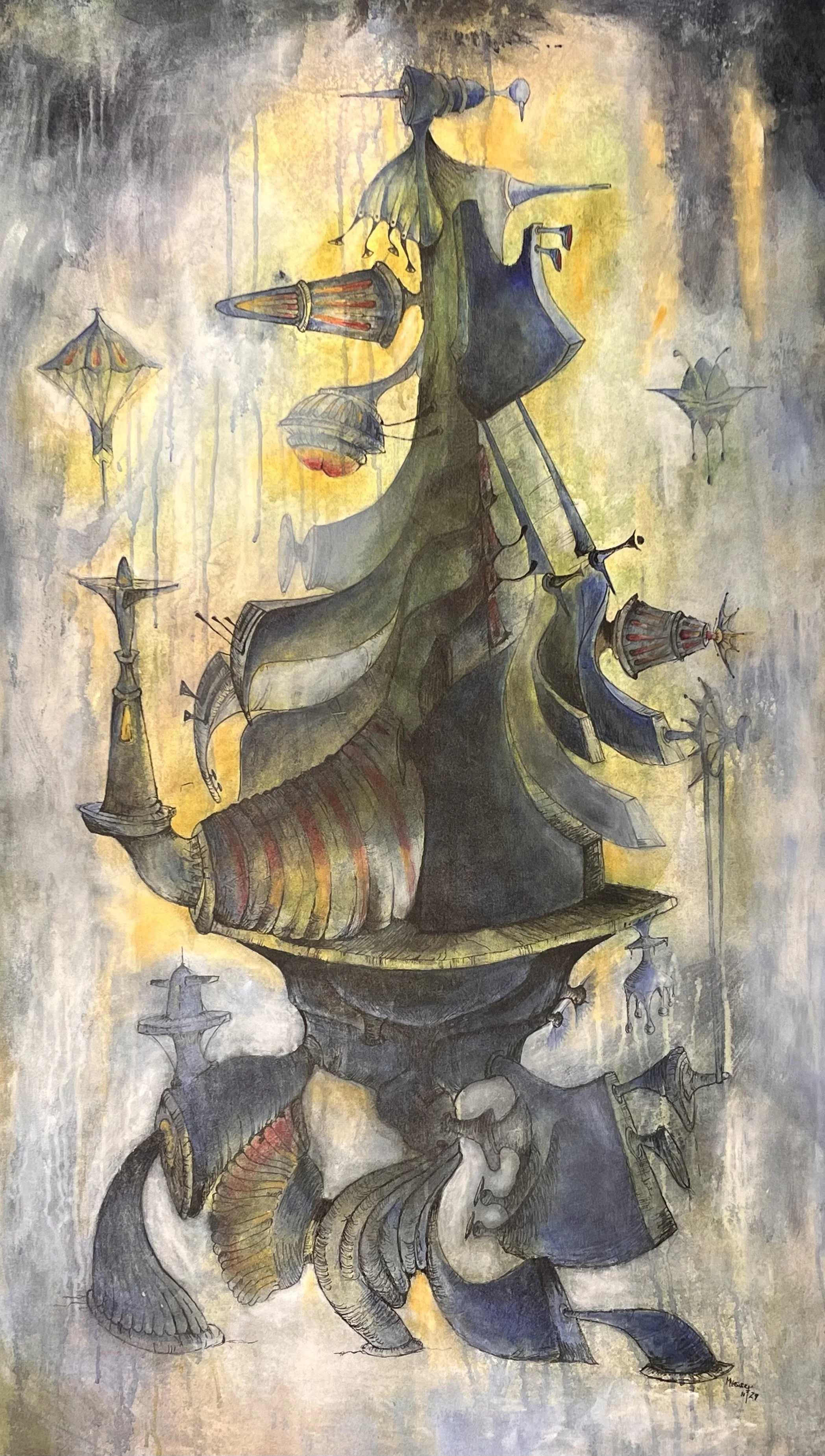 La Torre, Acrylic on canvas, artist Mario Almaguer