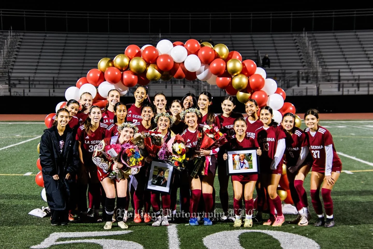 La Serna Girls Var Soccer takes the win tonight over Santa Fe 3-0. Senior night 2025. Please tag those pictured.