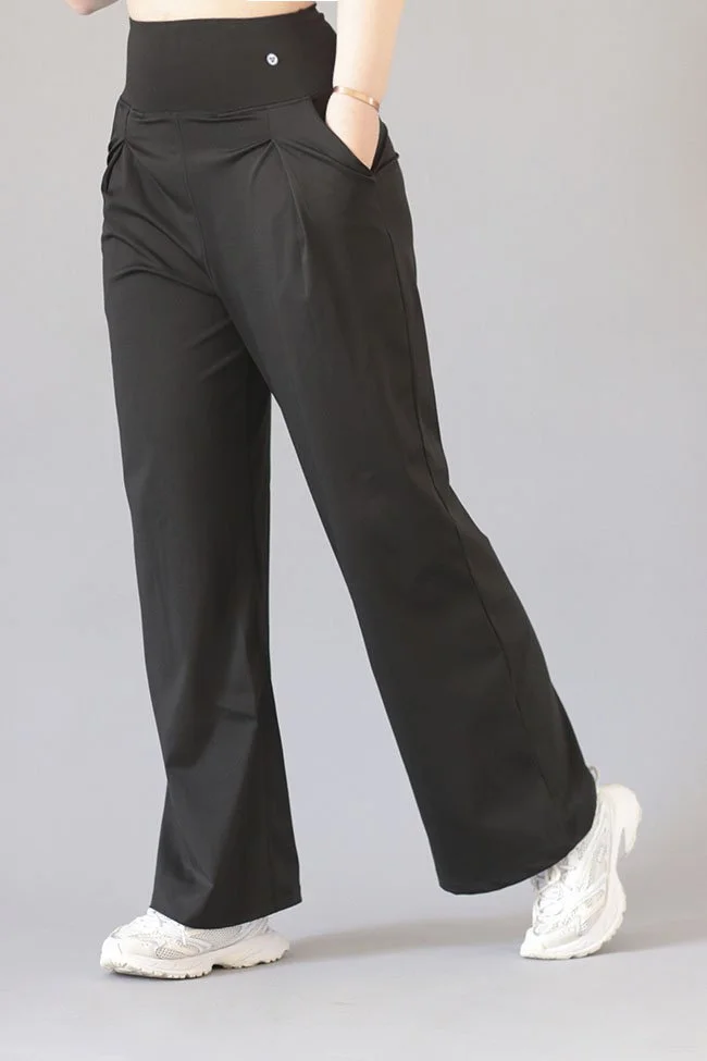Pants Wide Leg Black Flow