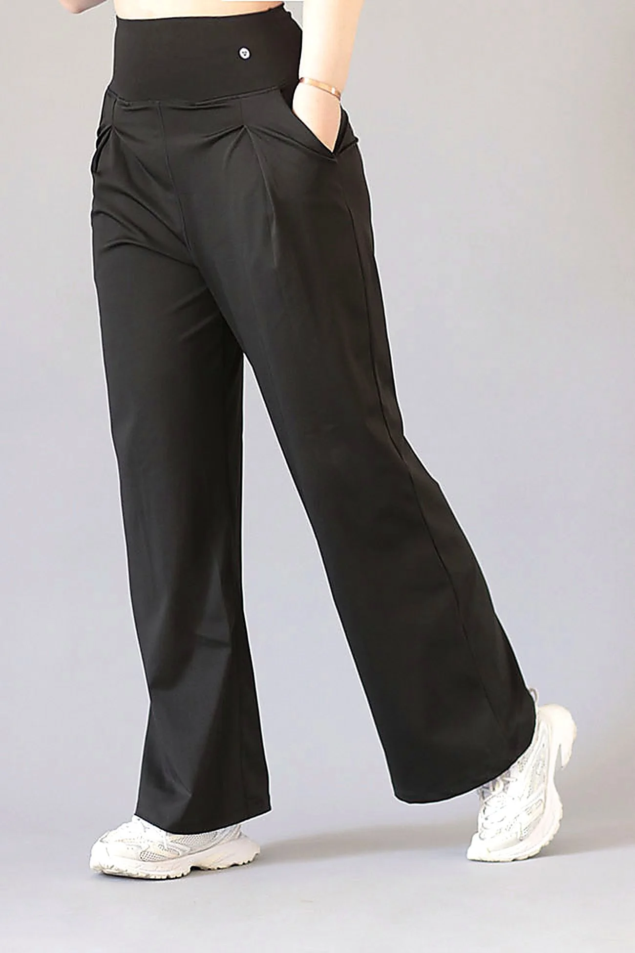 Pants Wide Leg Black Flow