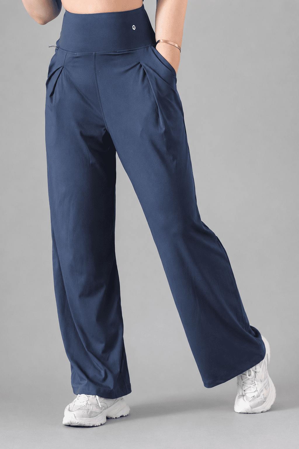 Pants Wide Leg Steel Blue