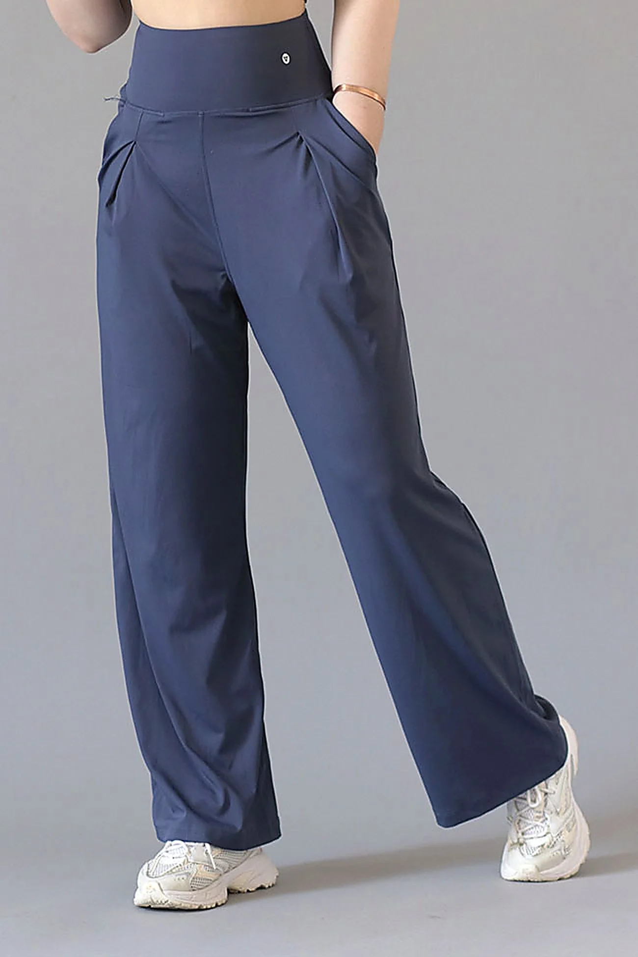 Pants Wide Leg Steel Blue