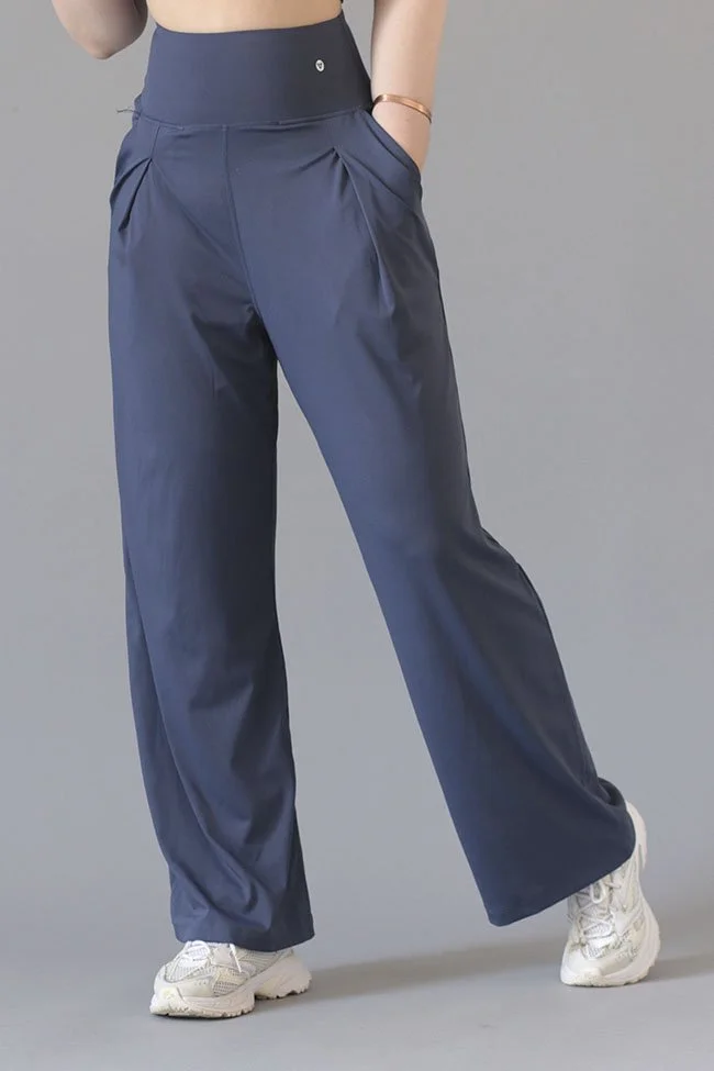 Pants Wide Leg Steel Blue