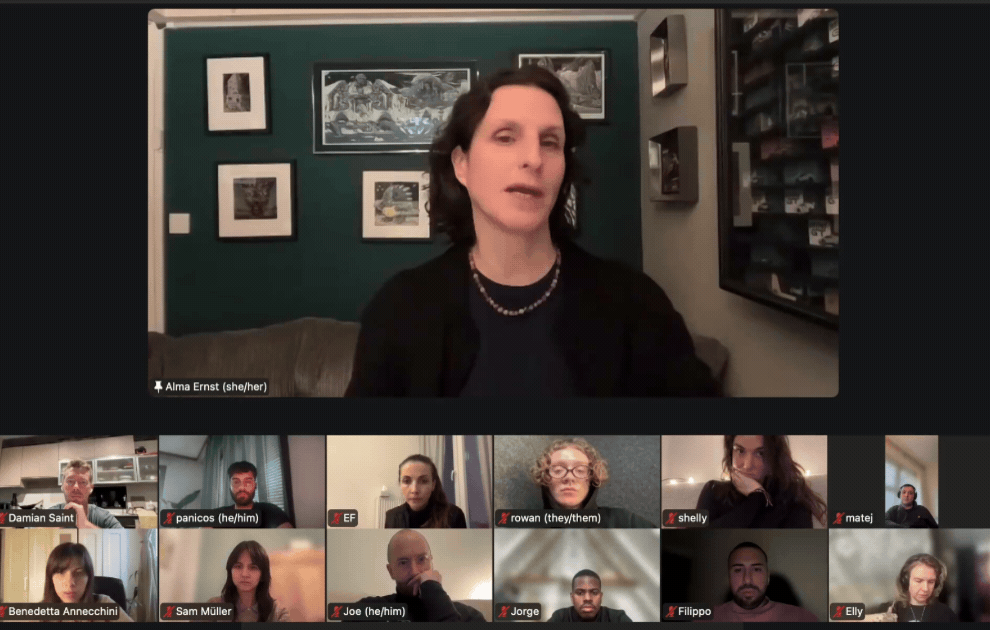 A live Become an Agent session with Alma Ernst and participants on Zoom