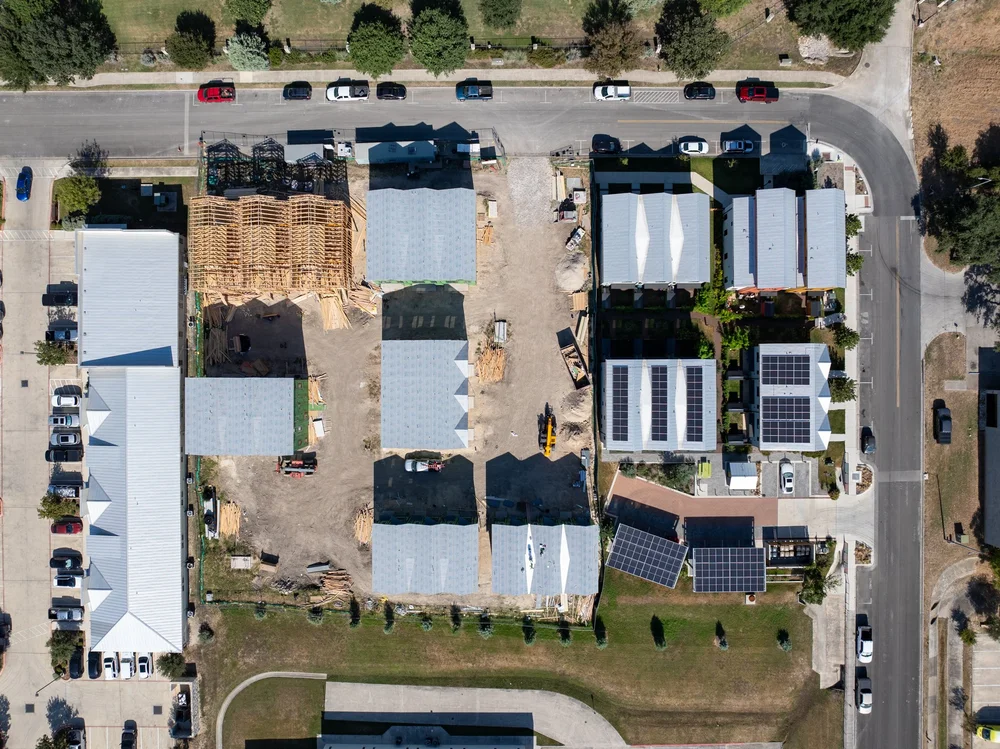  Drone image of Phase 2 Lively Lane construction. 