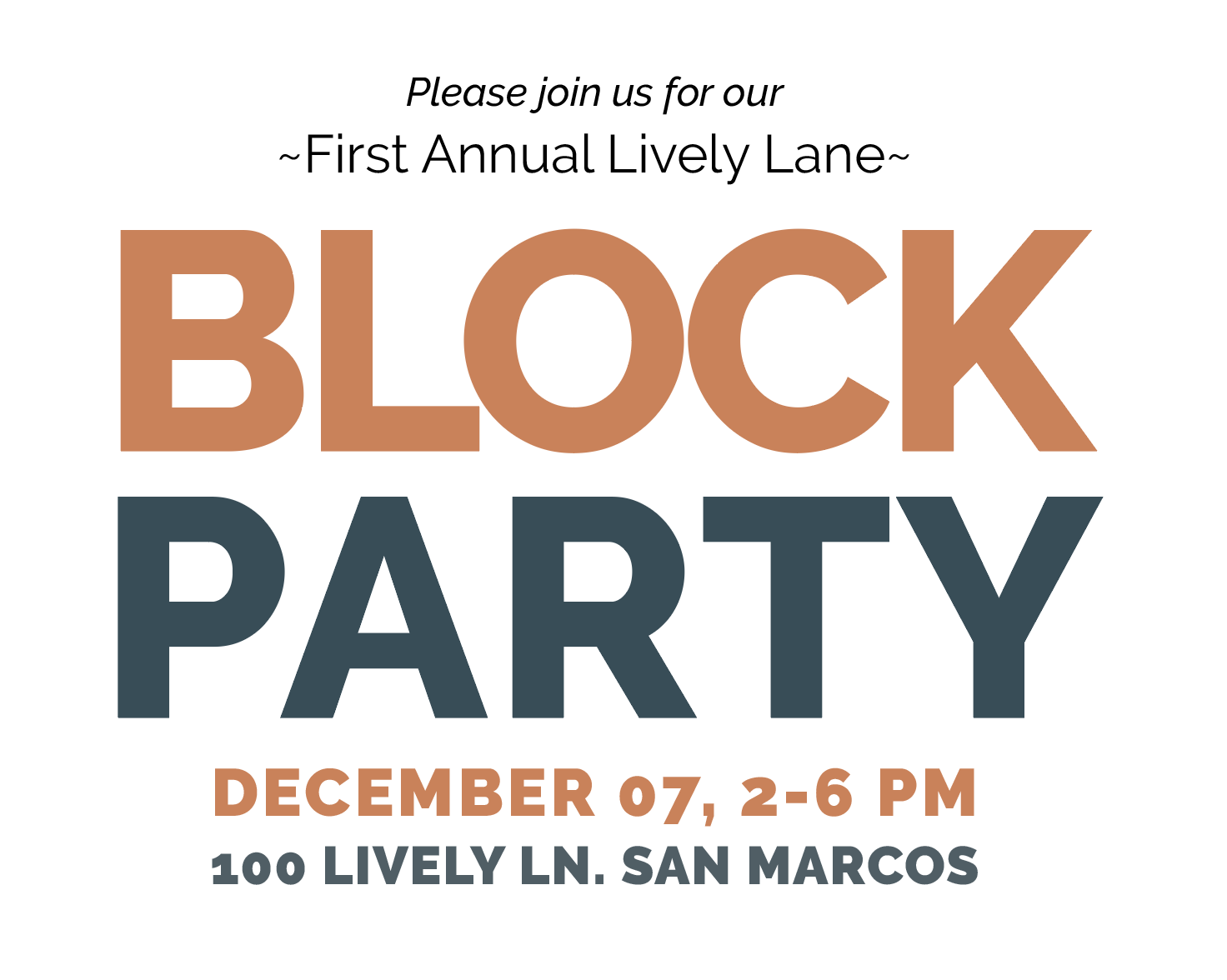 Block Party Dec 7th!