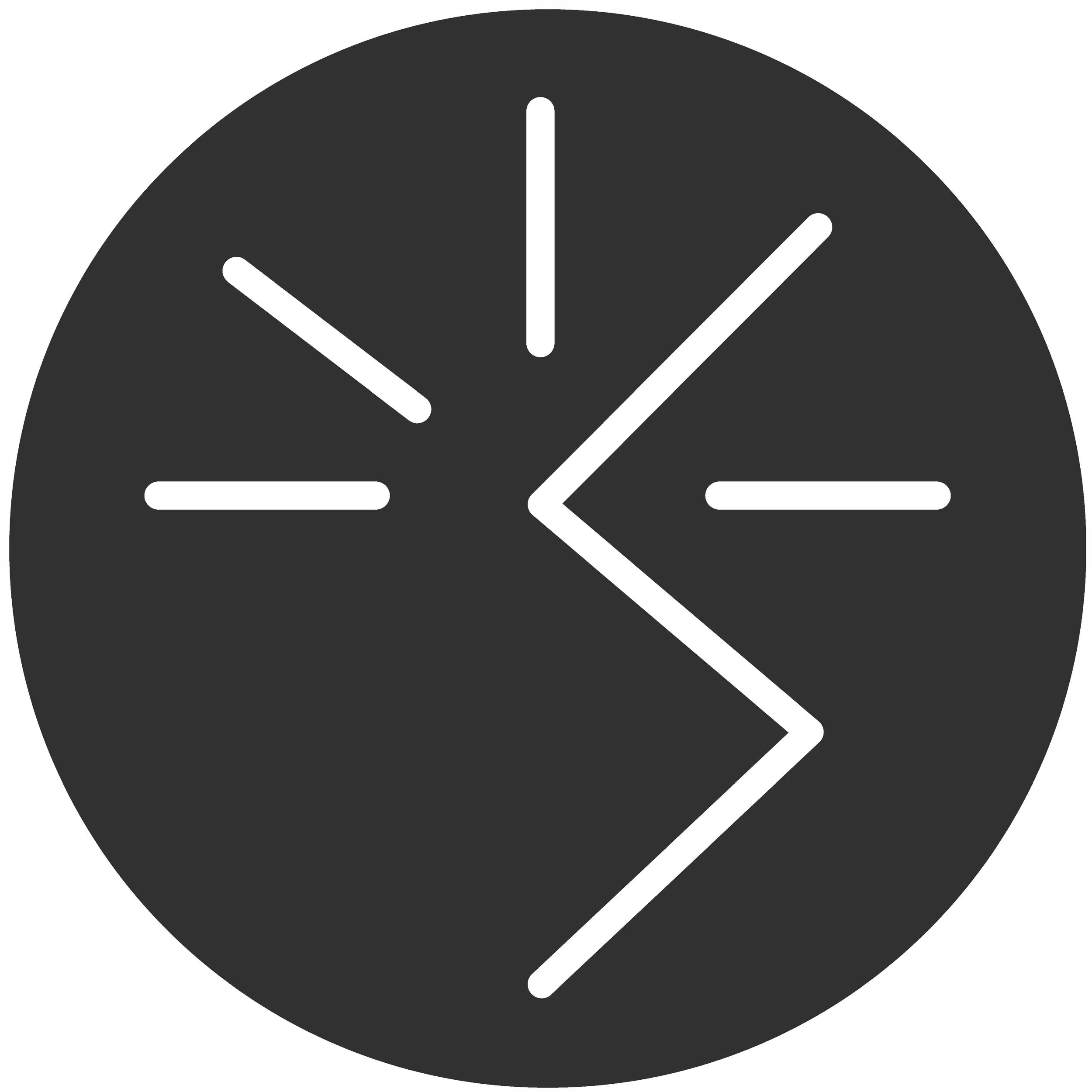 Abstract geometric design with white lines on black circle background symbolizing Success.
