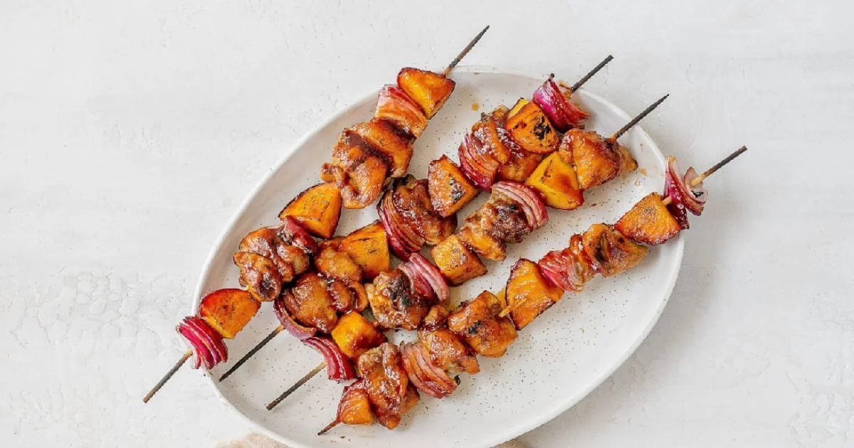 Sizzling Fertility Skewers with Chicken & Peaches