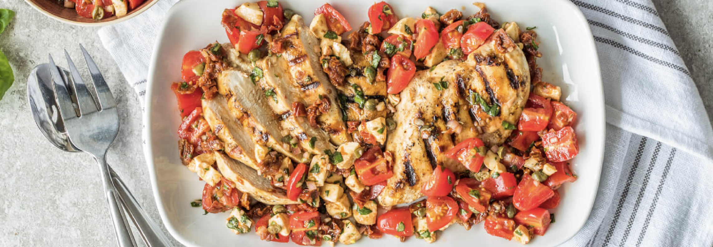 Grilled Chicken with Sun-Dried Tomato Bruschetta