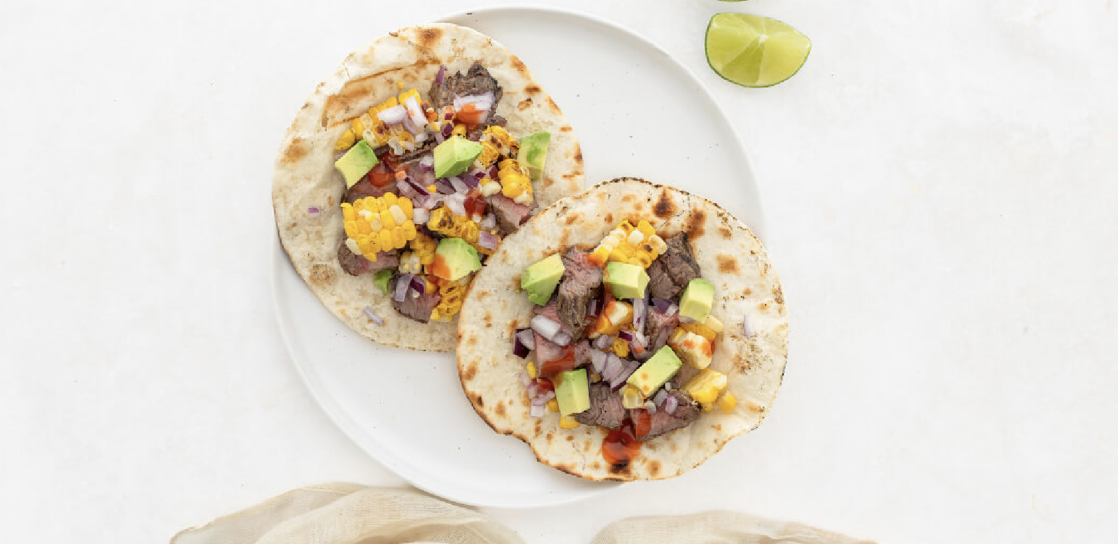 Grilled Corn + Steak Tacos