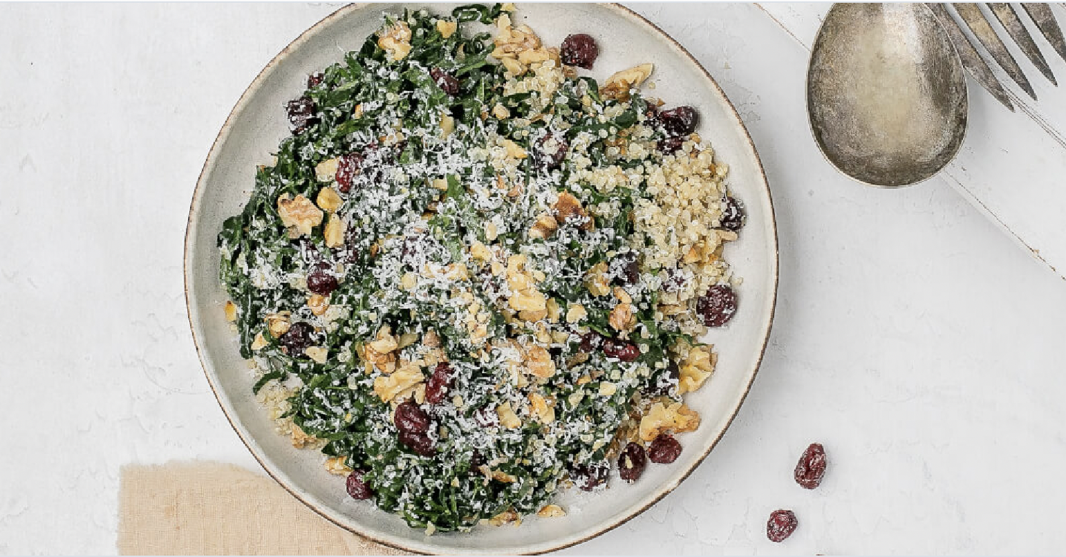 Kale Salad with Cranberries and Quinoa