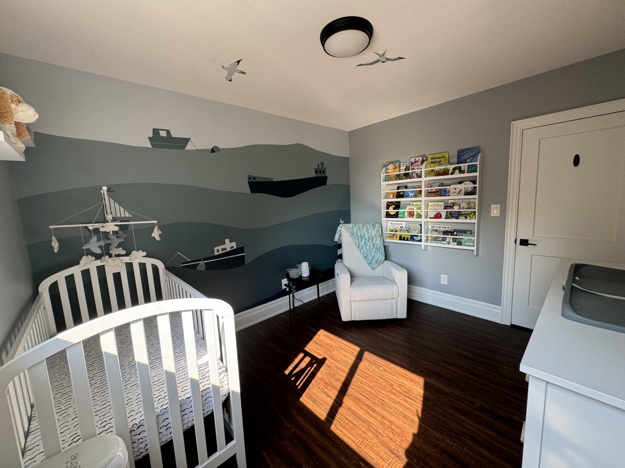 Vicki and Ben's Nursery: Mural, Acrylic Latex Paint on Drywall, 2024