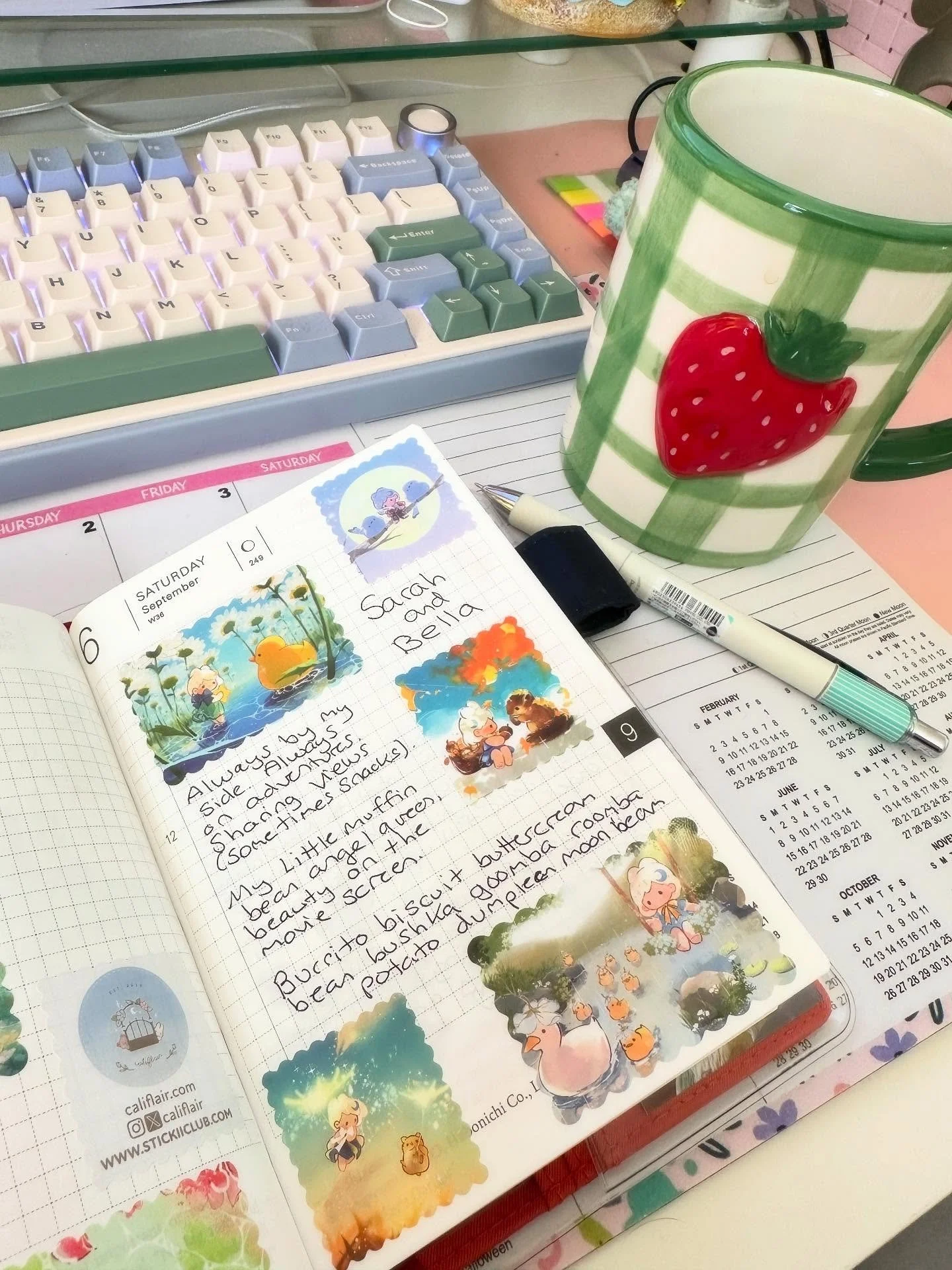 Going back through my A6 to fill in some pages. Really want to get all my journals as chonky as possible. 

How gorgeous and lovely are these stickers from artist @califlair 🥰

#journalpages #hobonichitecho #hobonichi #hobonichiplanner #hobonichilov