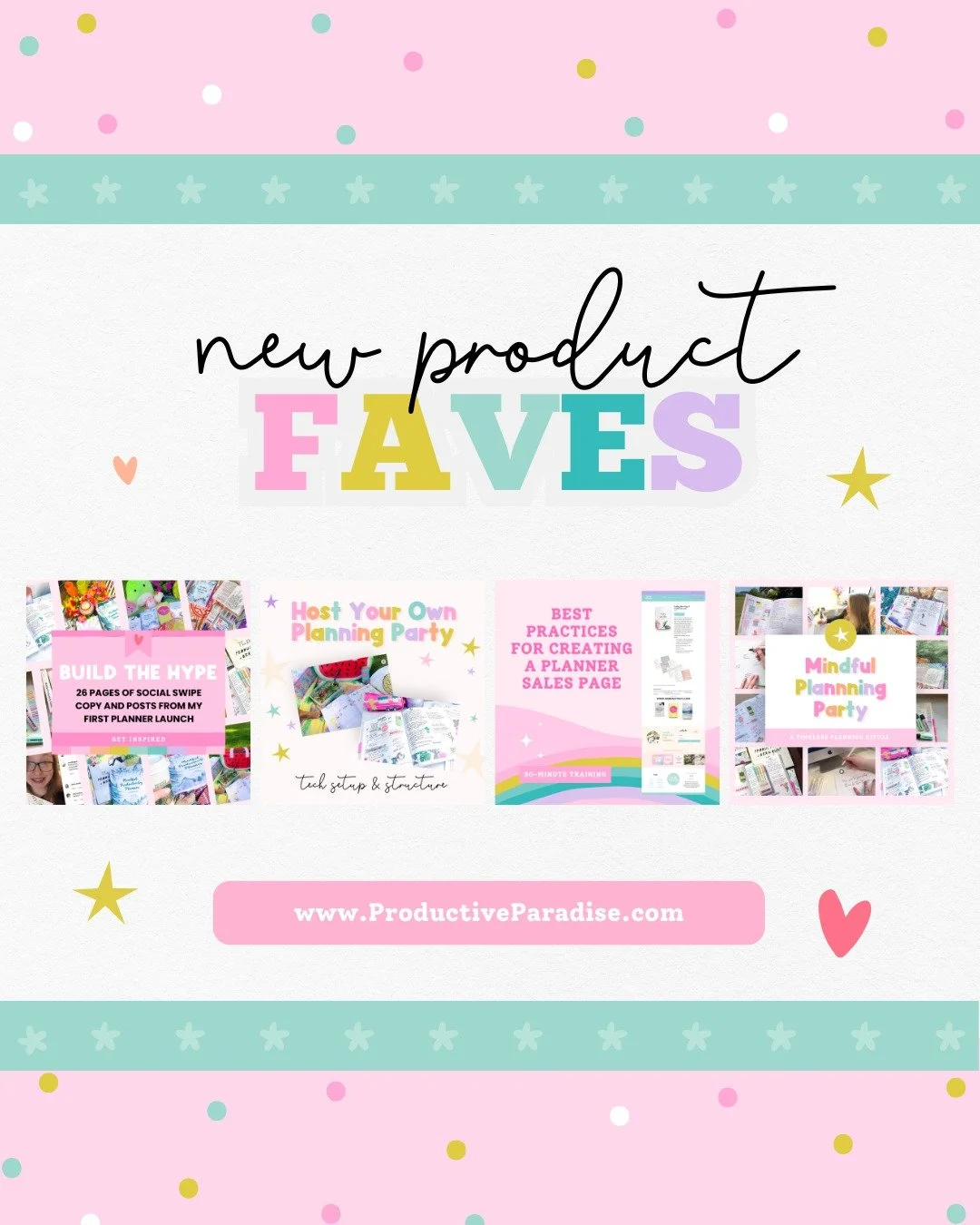 The Grand Opening of 🌴 Productive Paradise is LIVE and there are so many fun digital products to check out! 👇 

Some notable favorites include:

💕 Build the Hype! 26 Pages of Social Swipe Copy &amp; Posts from my First Planner Launch - get inspira