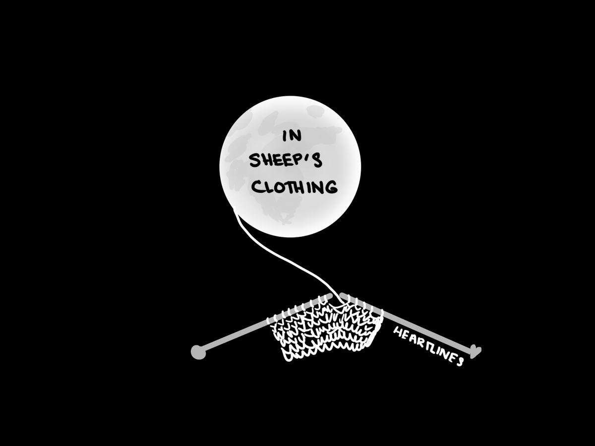 Cover image: Knitting needles with the moon as the ball of yarn