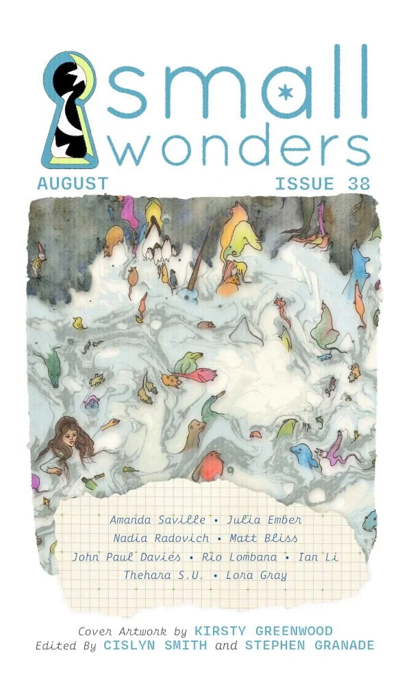 Cover image: Small Wonders Issue 38, abstract drawing that resembles a foam party.
