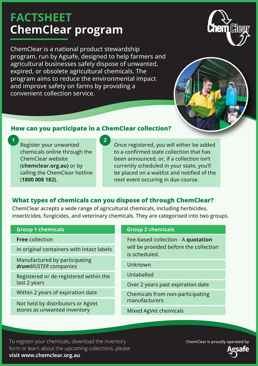ChemClear resources | Tools for safe chemical disposal — Agsafe