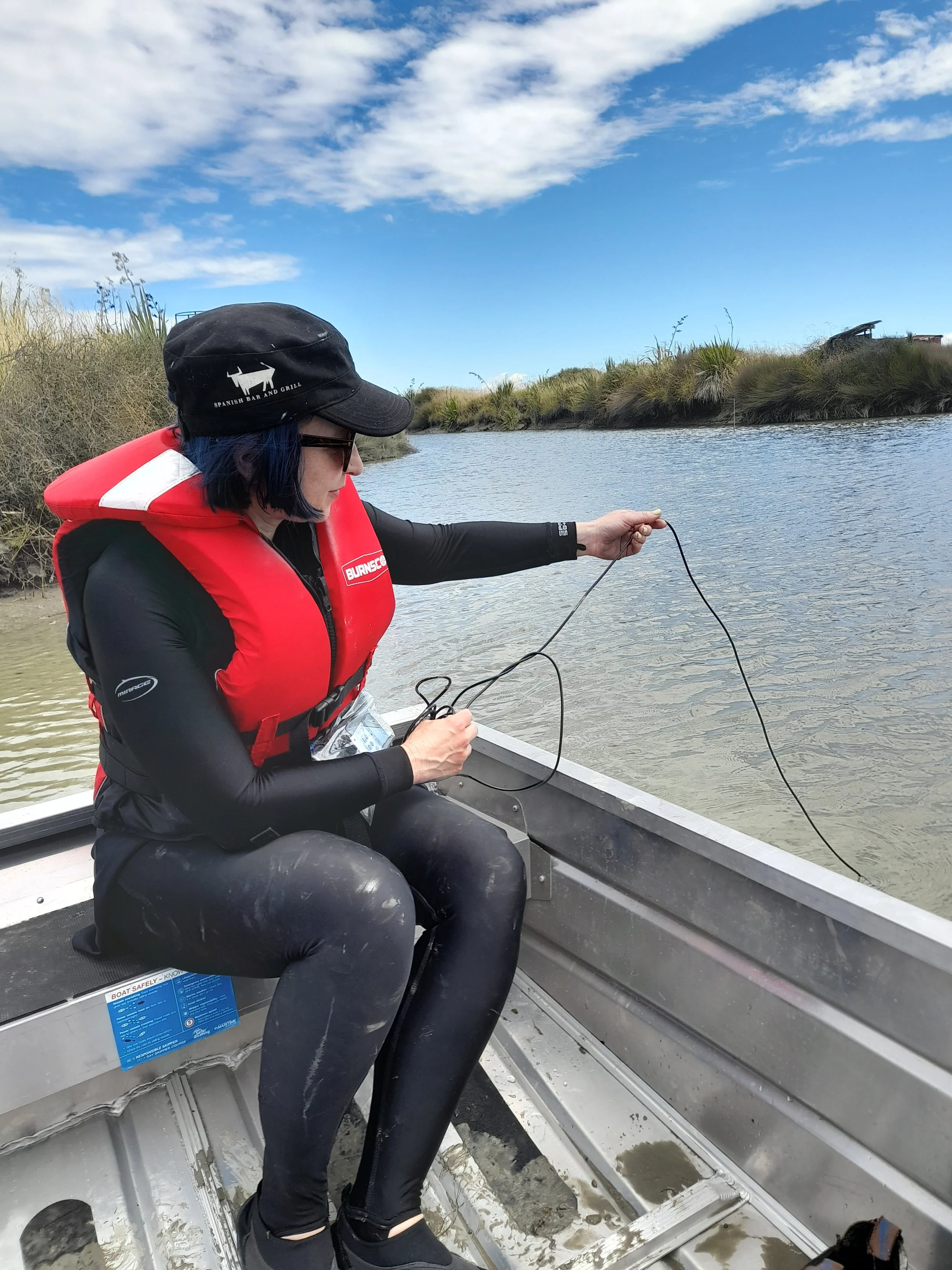 Jo making underwater recordings in the Pūharakekenui.jpg