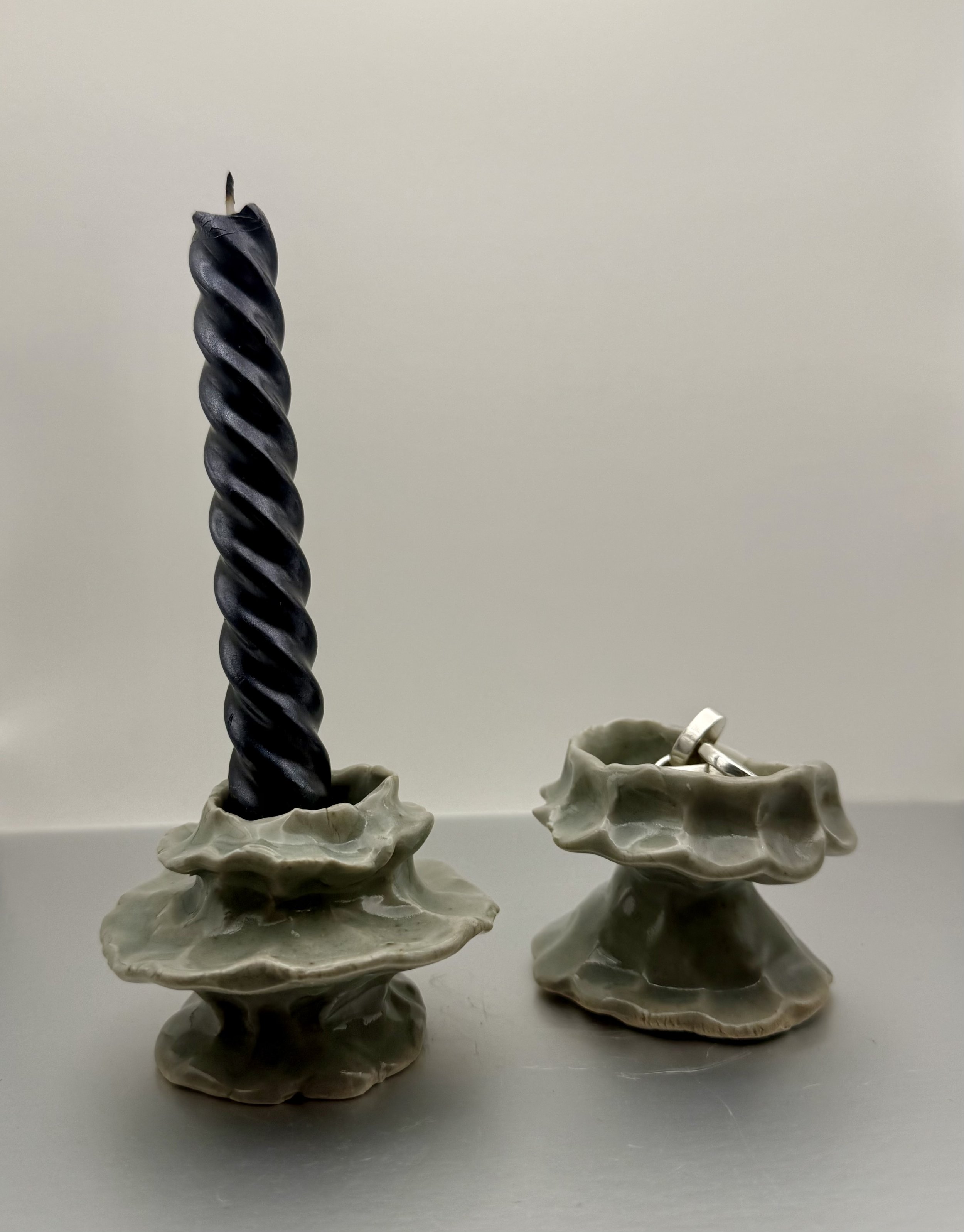 Hand-built candleholder and ring holder