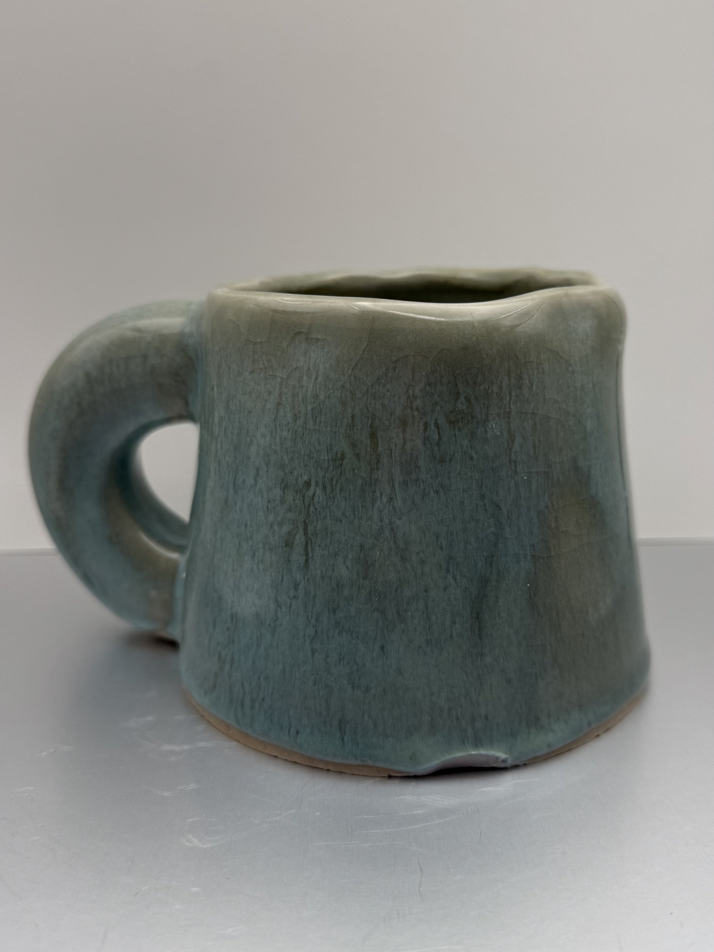 Flower Rim Blue Chunky Mug