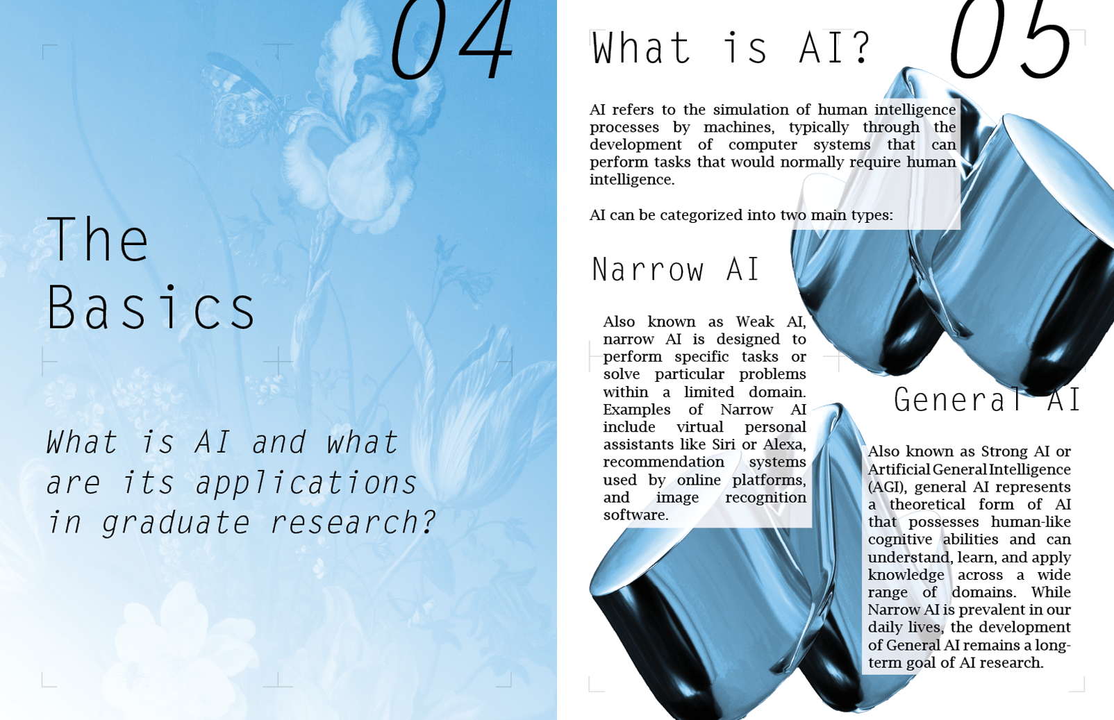 blue and white publication layout