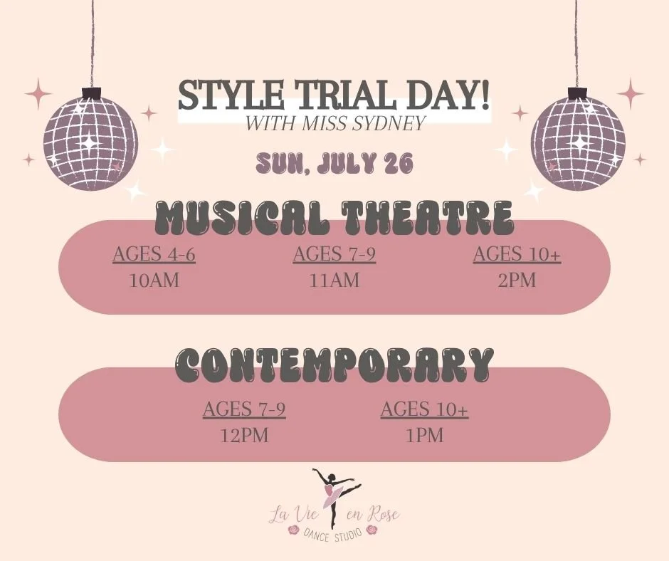 Ages 4-6 Musical Theatre Style Trial