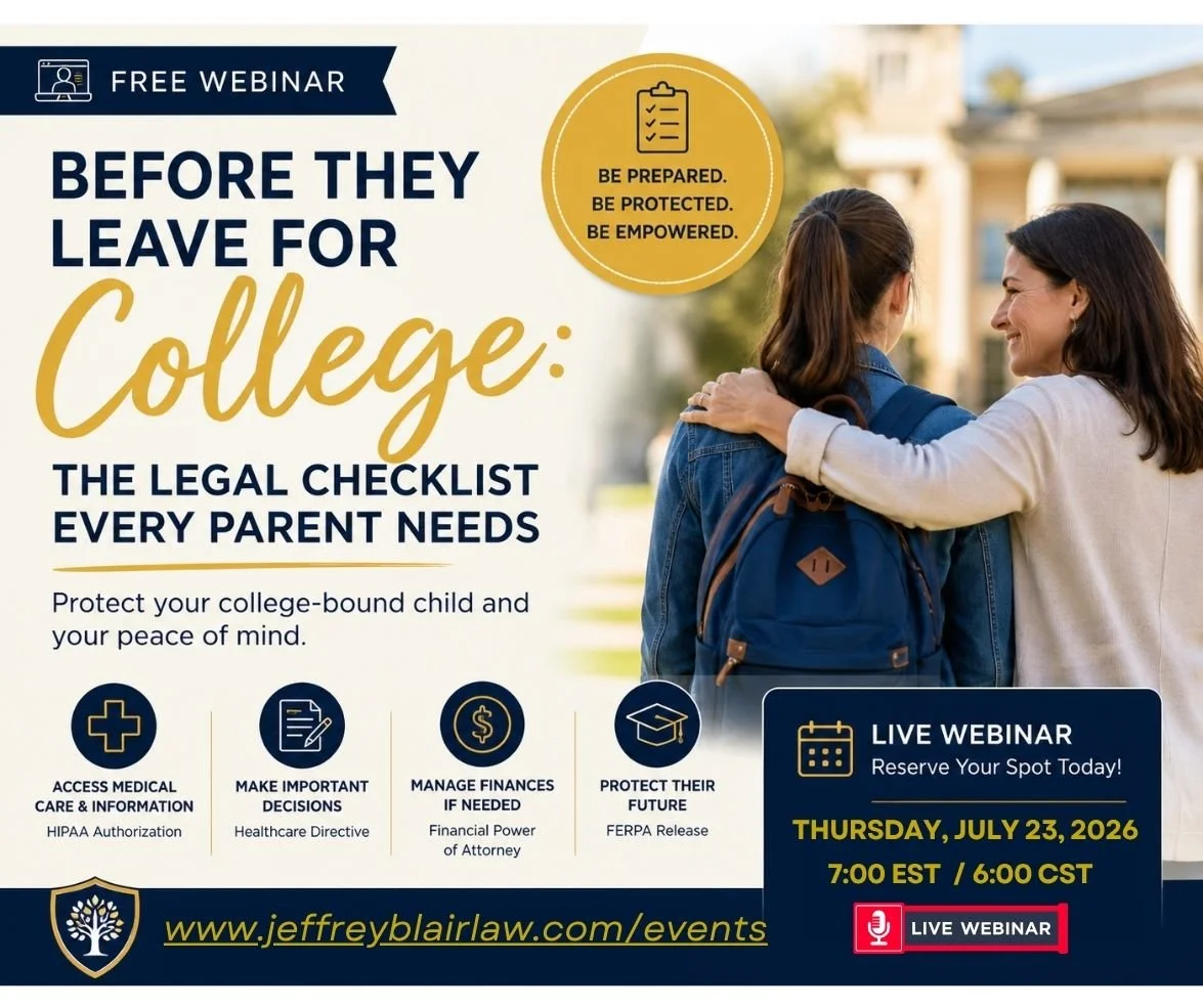 Before They Leave for College: The Legal Checklist Every Parent Needs
