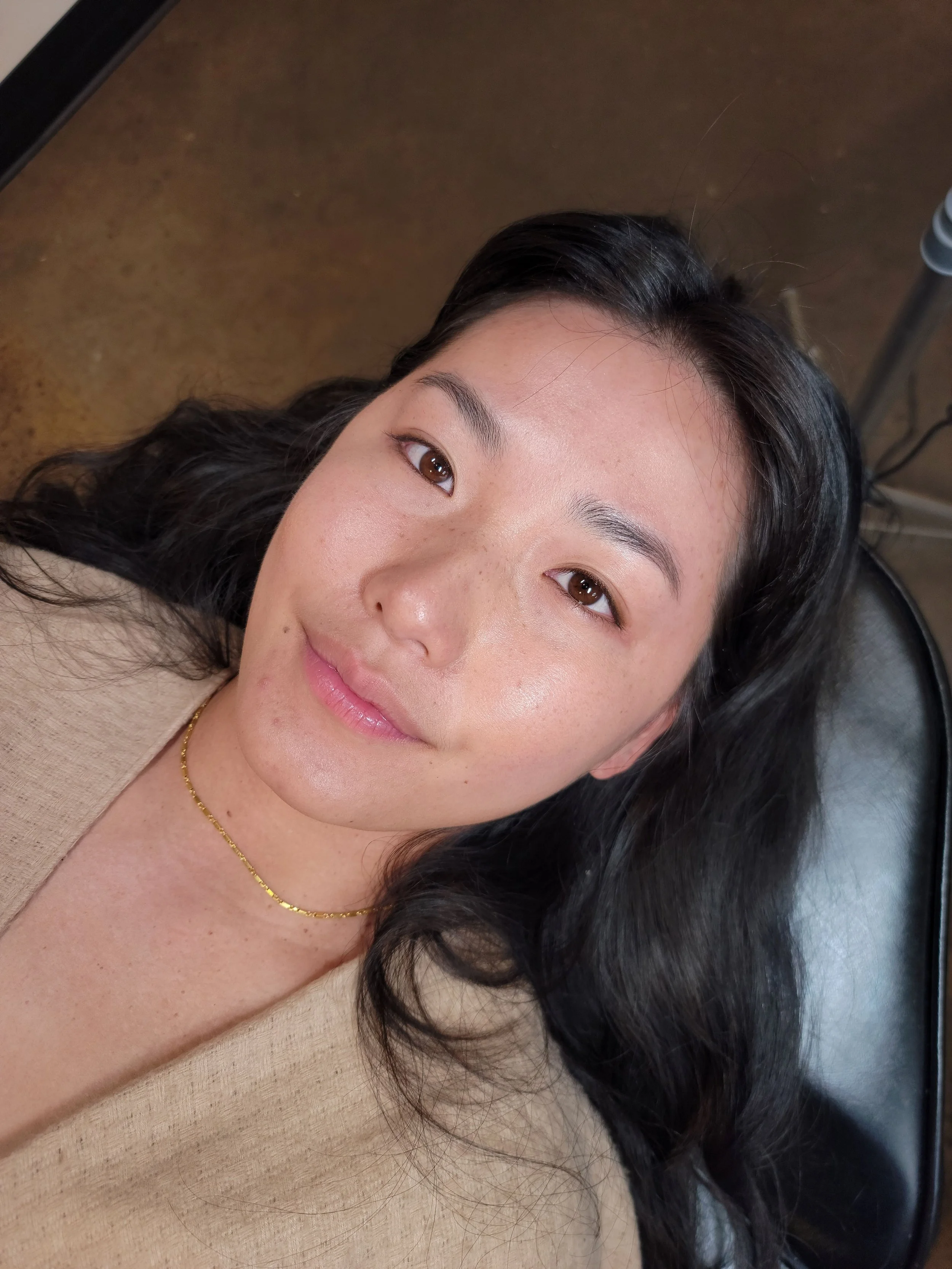 These are 8 week healed results from a powder ombre eyebrow service. The color is about 50% lighter and resembles a soft tinted brow look. This is the natural result we strive for at POWDR.