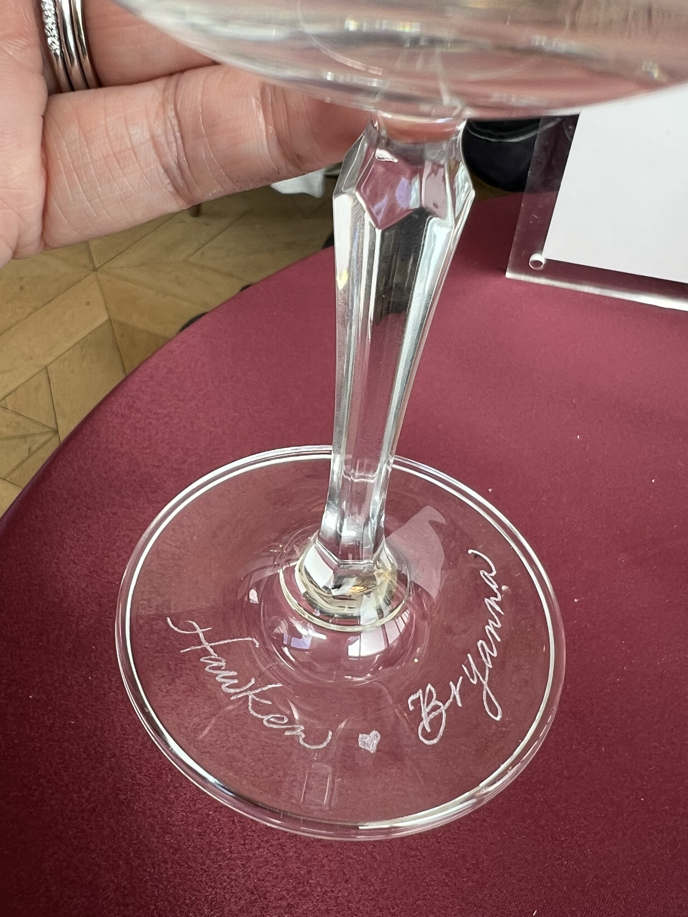 Cure Duchenne champagne coupe engraving Jina Koh Calligraphy Pendry Newport Beach custom.png