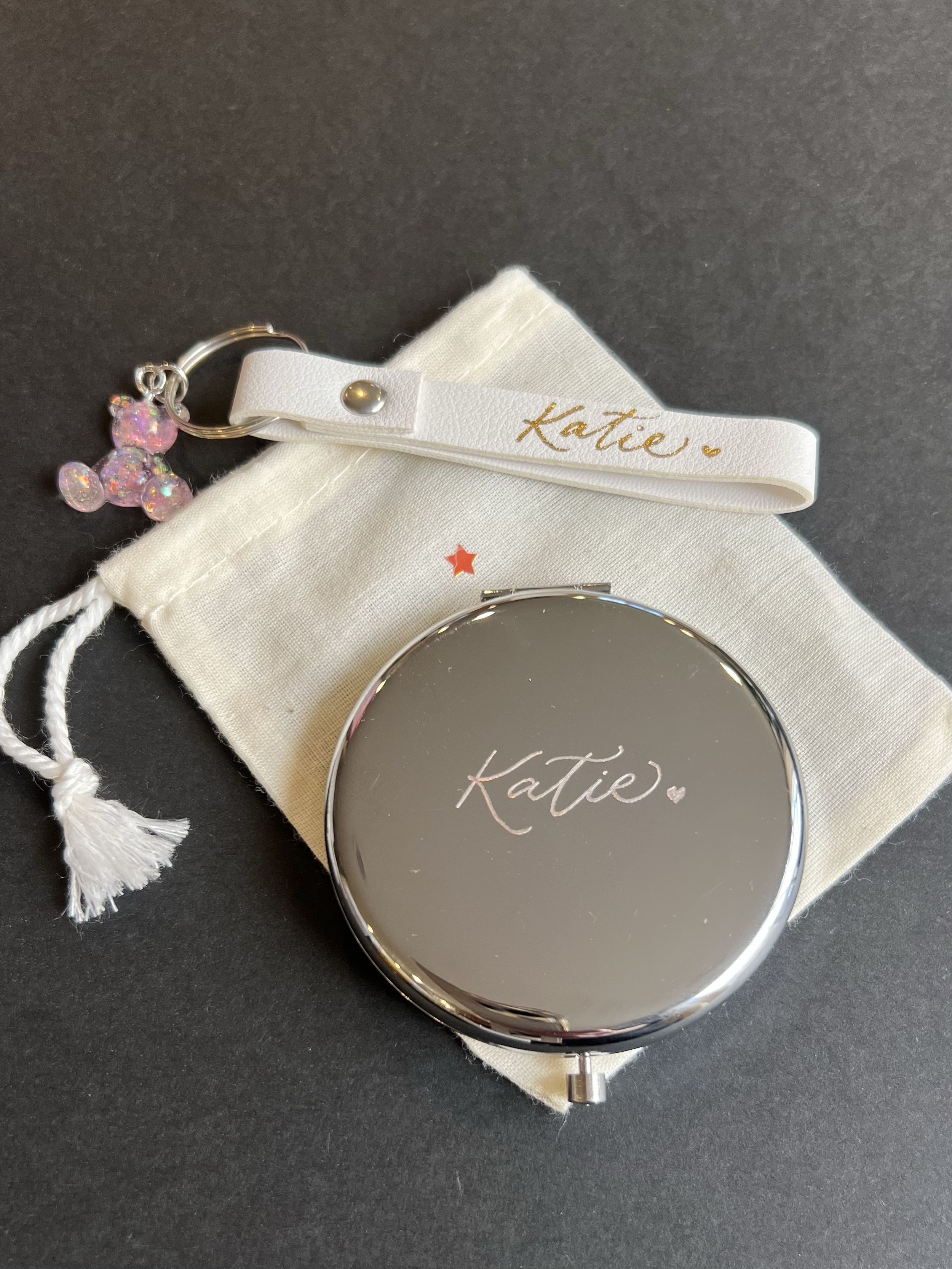 OC LA Jina Koh Calligraphy engraver mirror compact