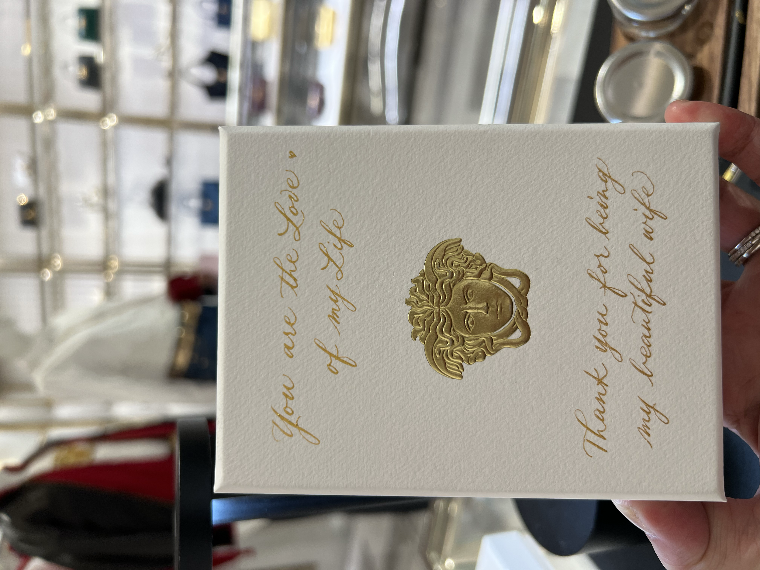 versace chocolate box Jina Koh Calligraphy So Cal engraver