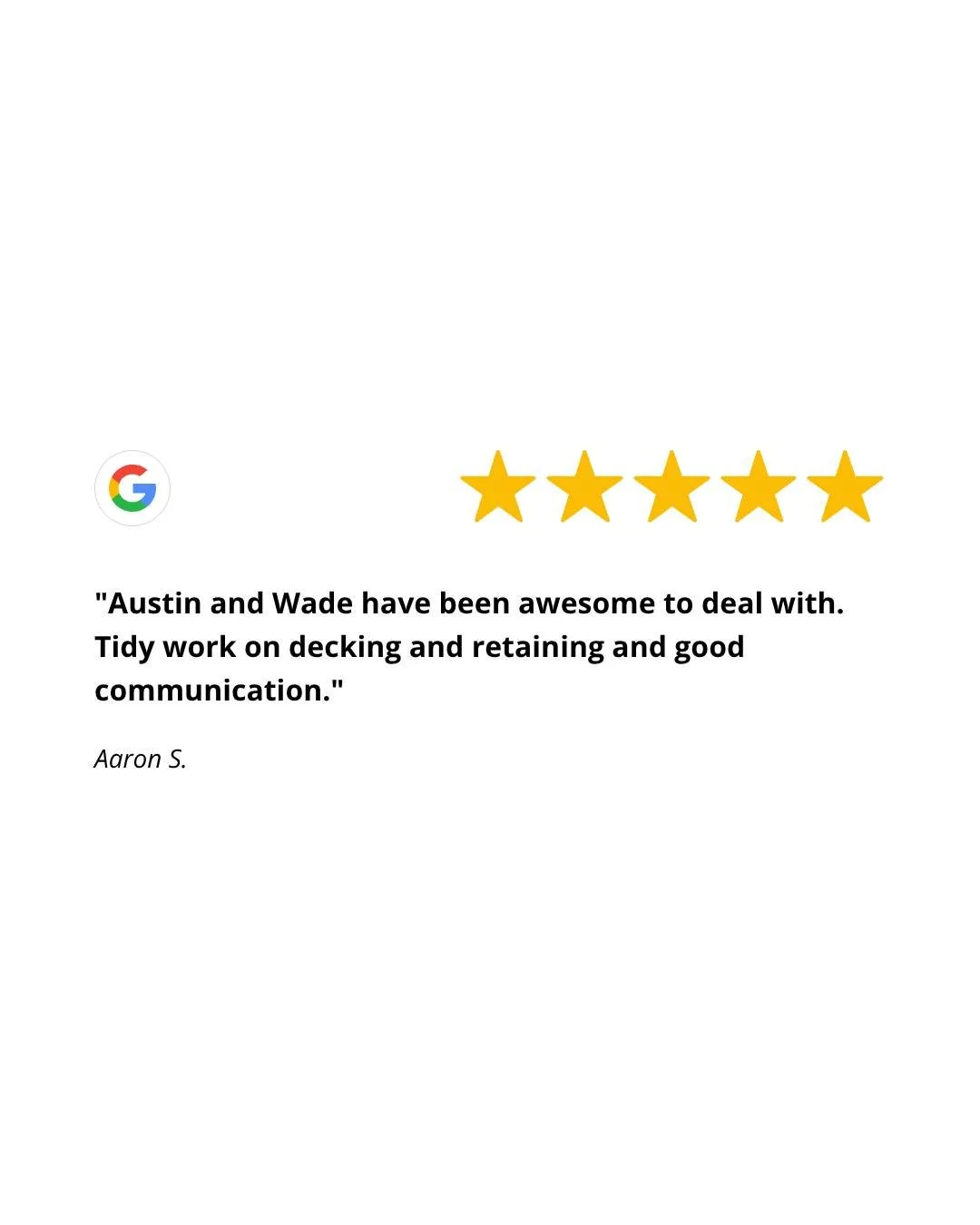 Another great review from one of our customers...